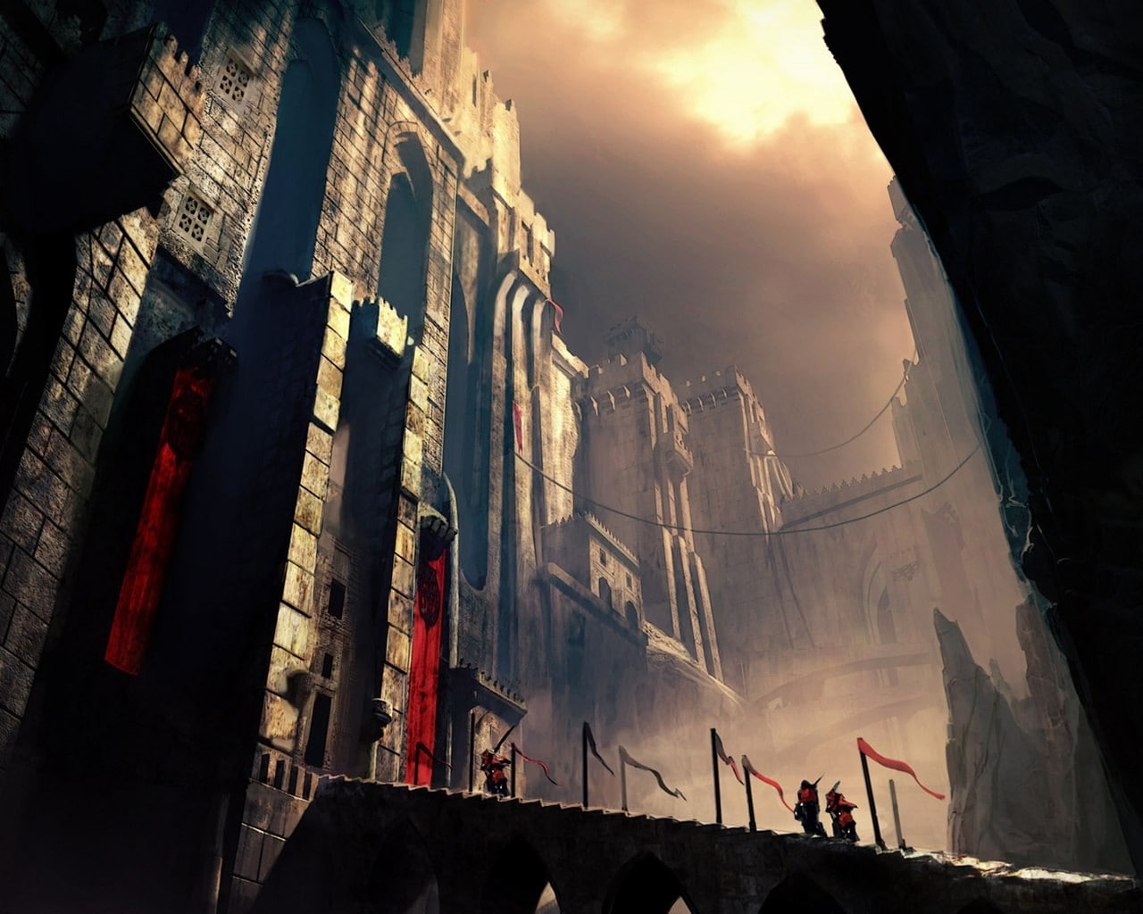 sky, real people, Prince Of Persia: Warrior Within, nature, low angle view, video games, outdoors, 720P, incidental people, group of people, building exterior, HD Wallpaper