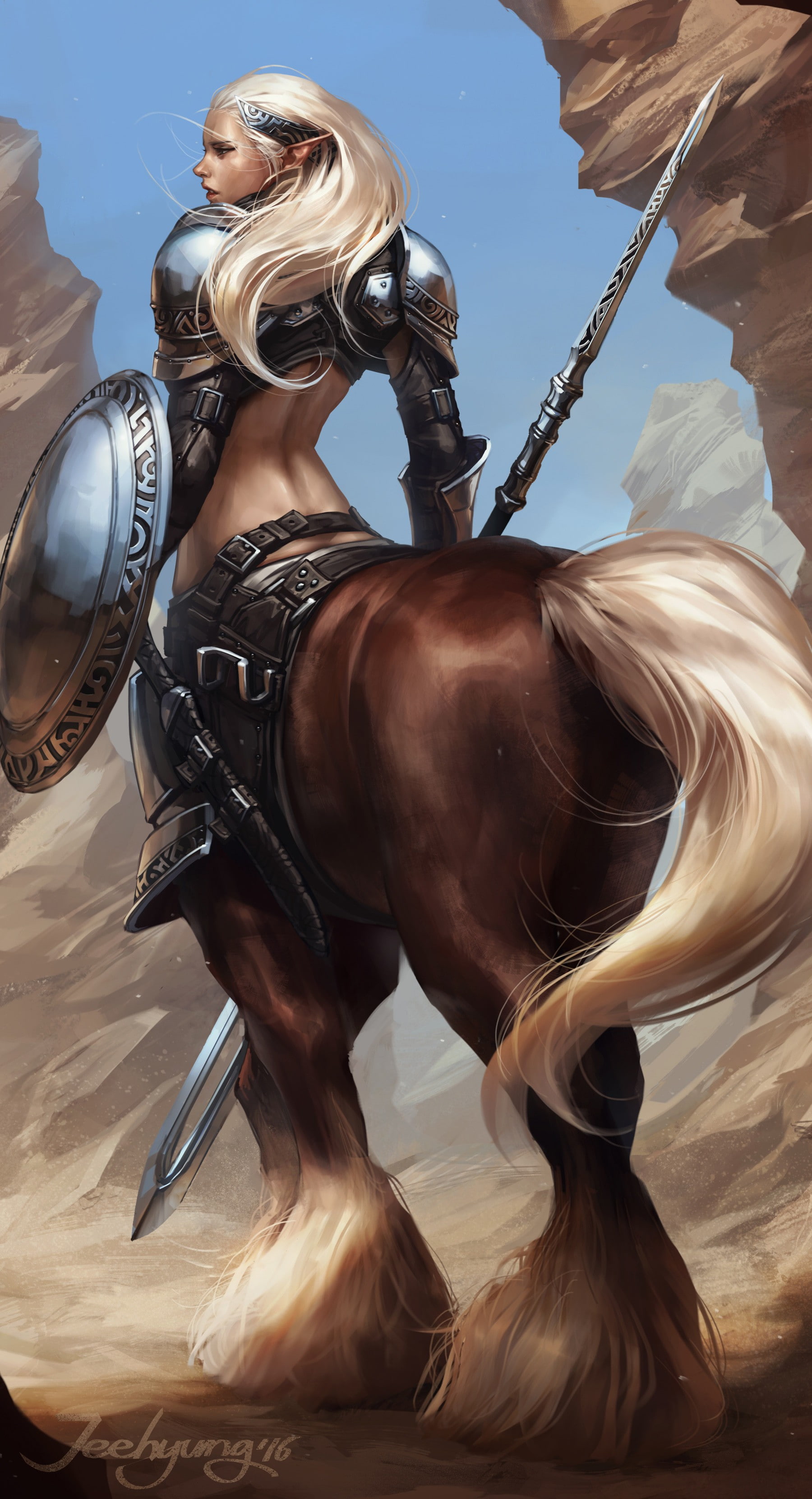 fantasy art, 2K, Centaurs, warrior, Phone HD Wallpaper