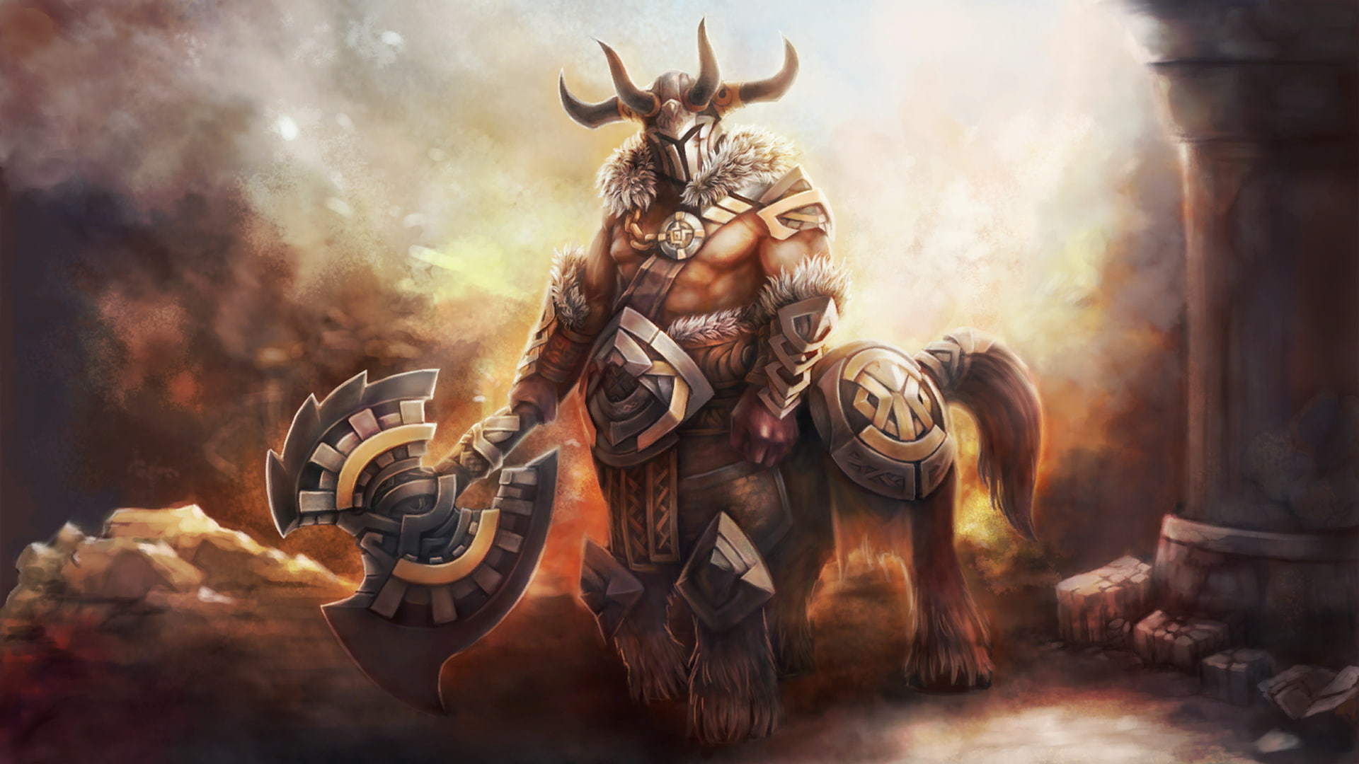 Centaur Warrunner, Loading screen, 1080P, Dota 2, HD Wallpaper