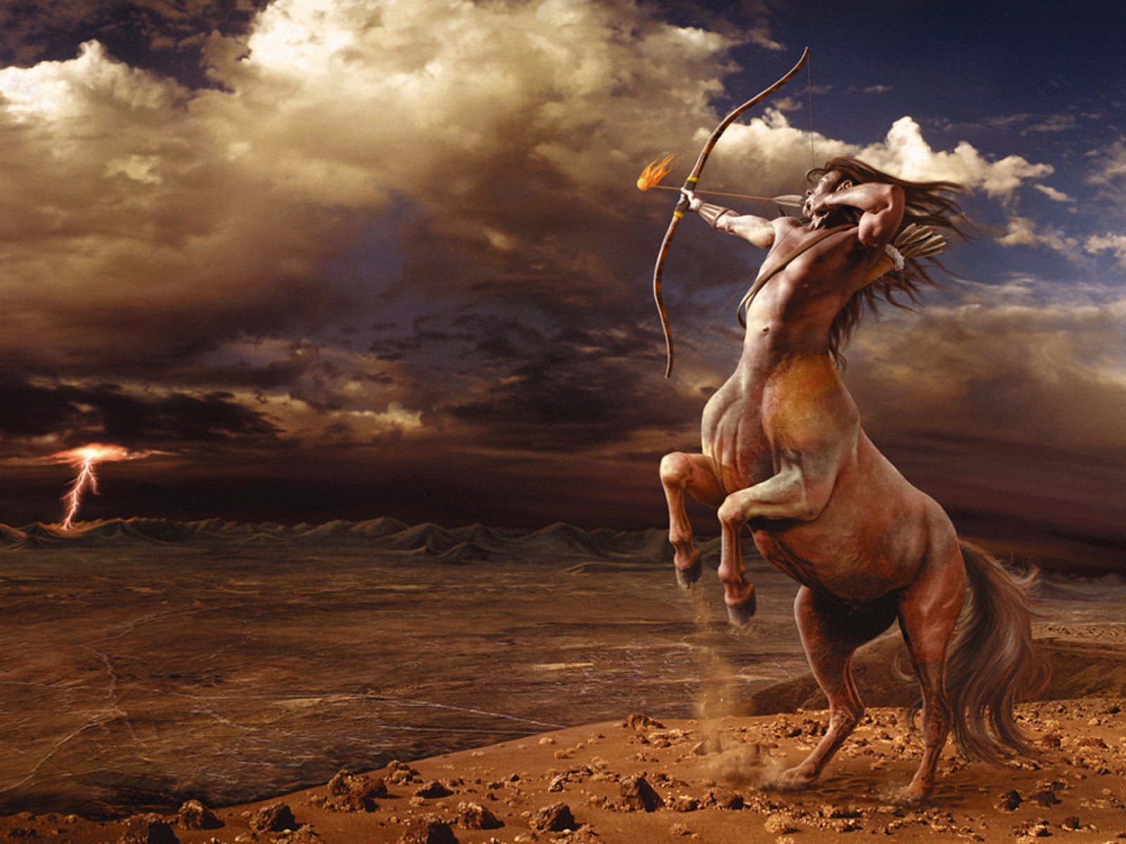 Creature, no people, Fantasy, animal themes, group of animals, sky, animal wildlife, centaur, mammal, digital, running, herbivorous, motion, 720P, vertebrate, HD Wallpaper