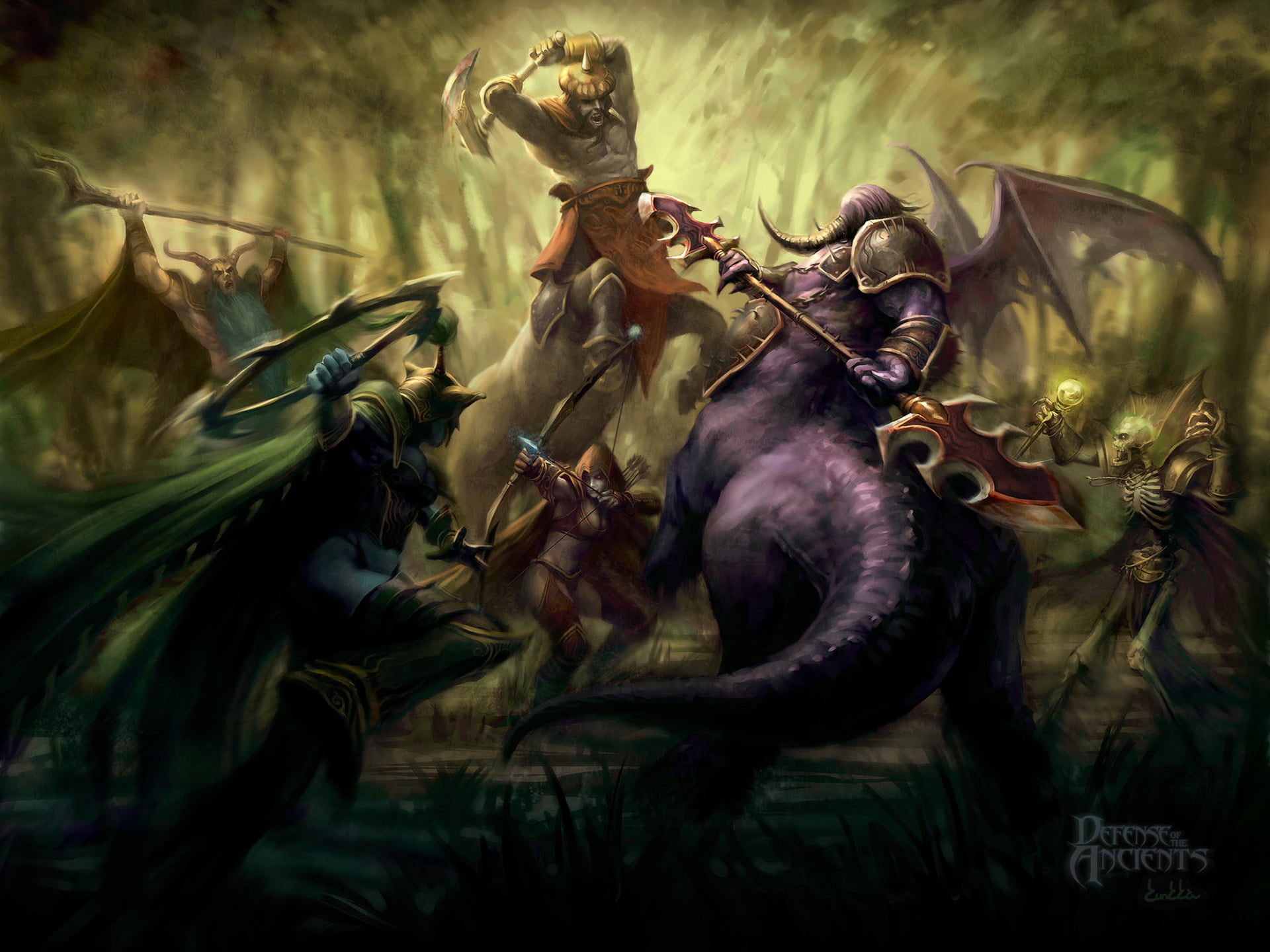 growth, centaur, day, 1080P, DotA, no people, defense of the ancients, defense, pugna, group of animals, outdoors, ancient, animal wildlife, representation, HD Wallpaper