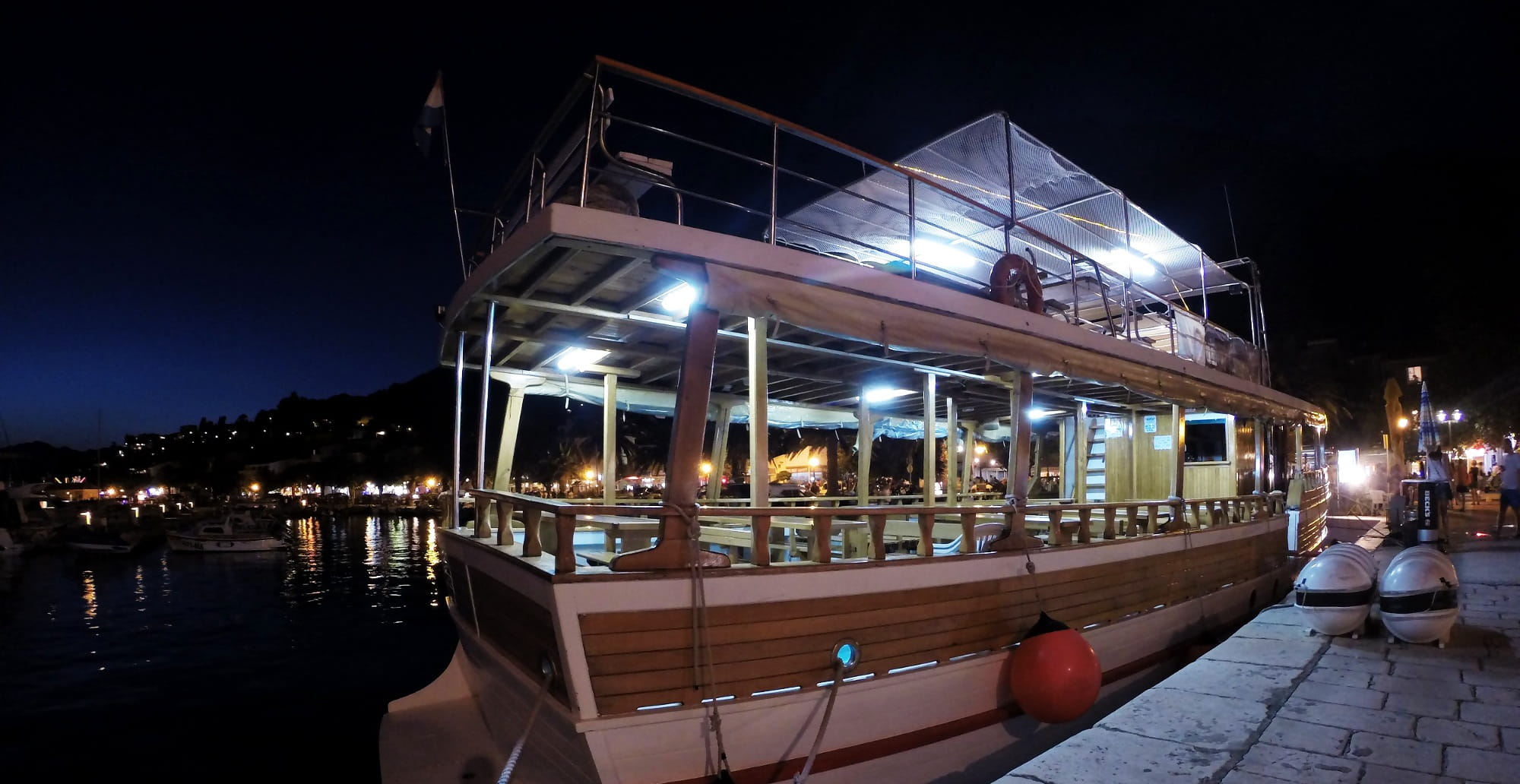 building exterior, water, illuminated, sky, city, transportation, Night, built structure, sea, nature, nautical vessel, 1080P, no people, moored, outdoors, HD Wallpaper