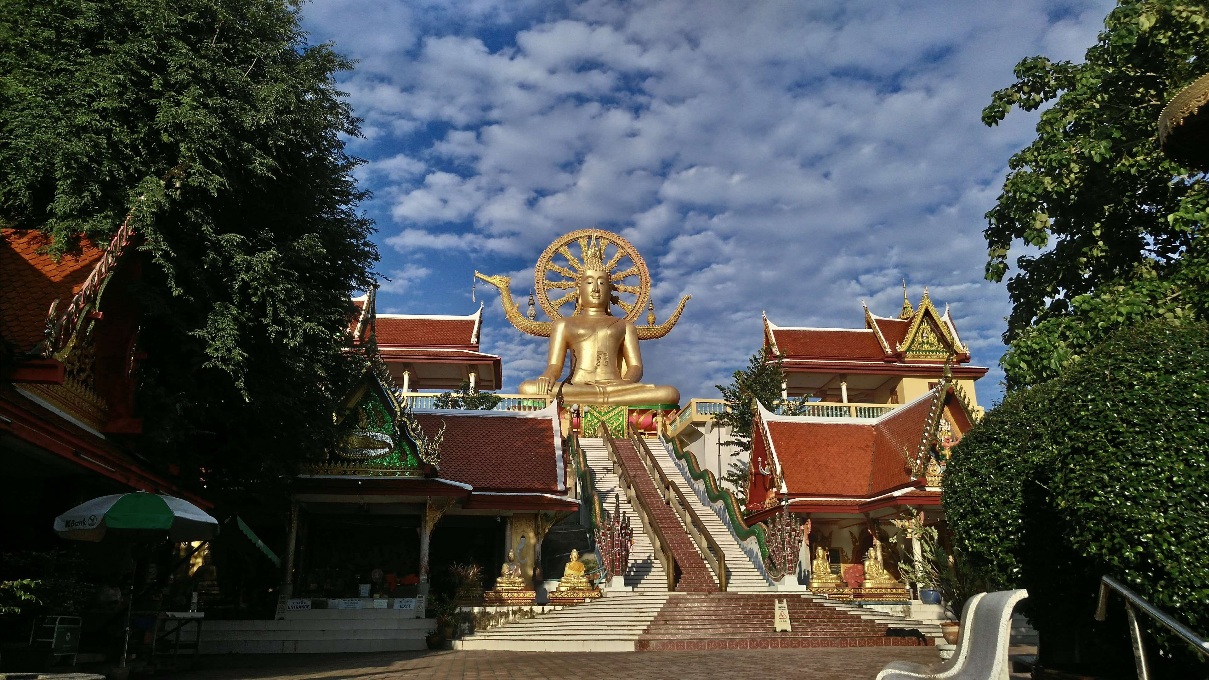 place of worship, spirituality, plant, no people, art and craft, built structure, day, cloud - sky, building, statue, representation, outdoors, thailand, HD Wallpaper