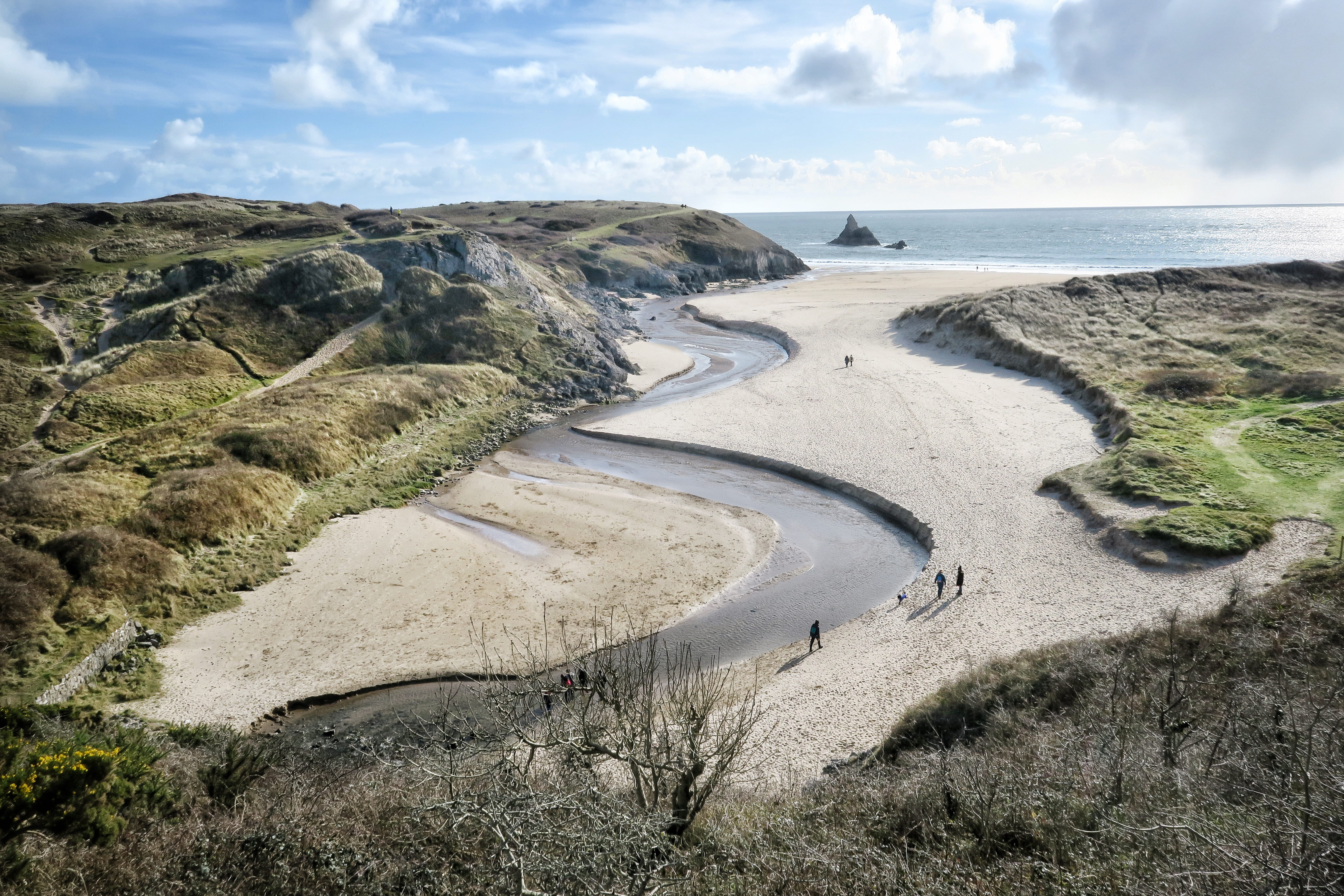 5K, estuary, seaside, sea, nature, water, tranquil scene, wales, britain, beauty in nature, scenics - nature, non-urban scene, british beach, coastline, HD Wallpaper