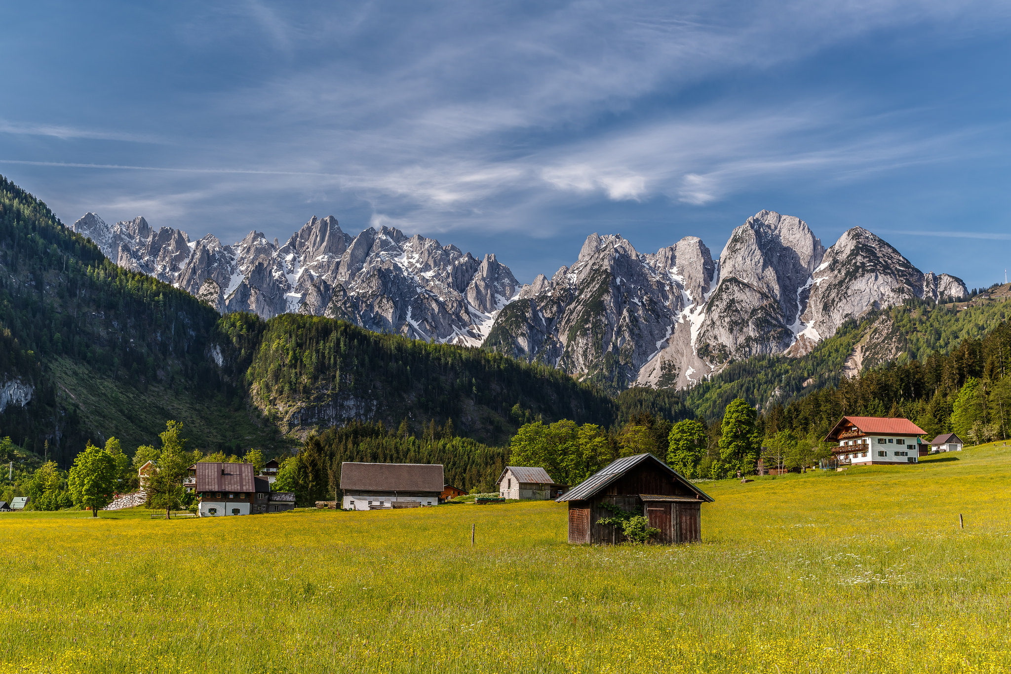 architecture, european Alps, nature, scenics - nature, idyllic, Austria, building exterior, grass, summer, beauty In Nature, mountain Range, field, house, HD Wallpaper