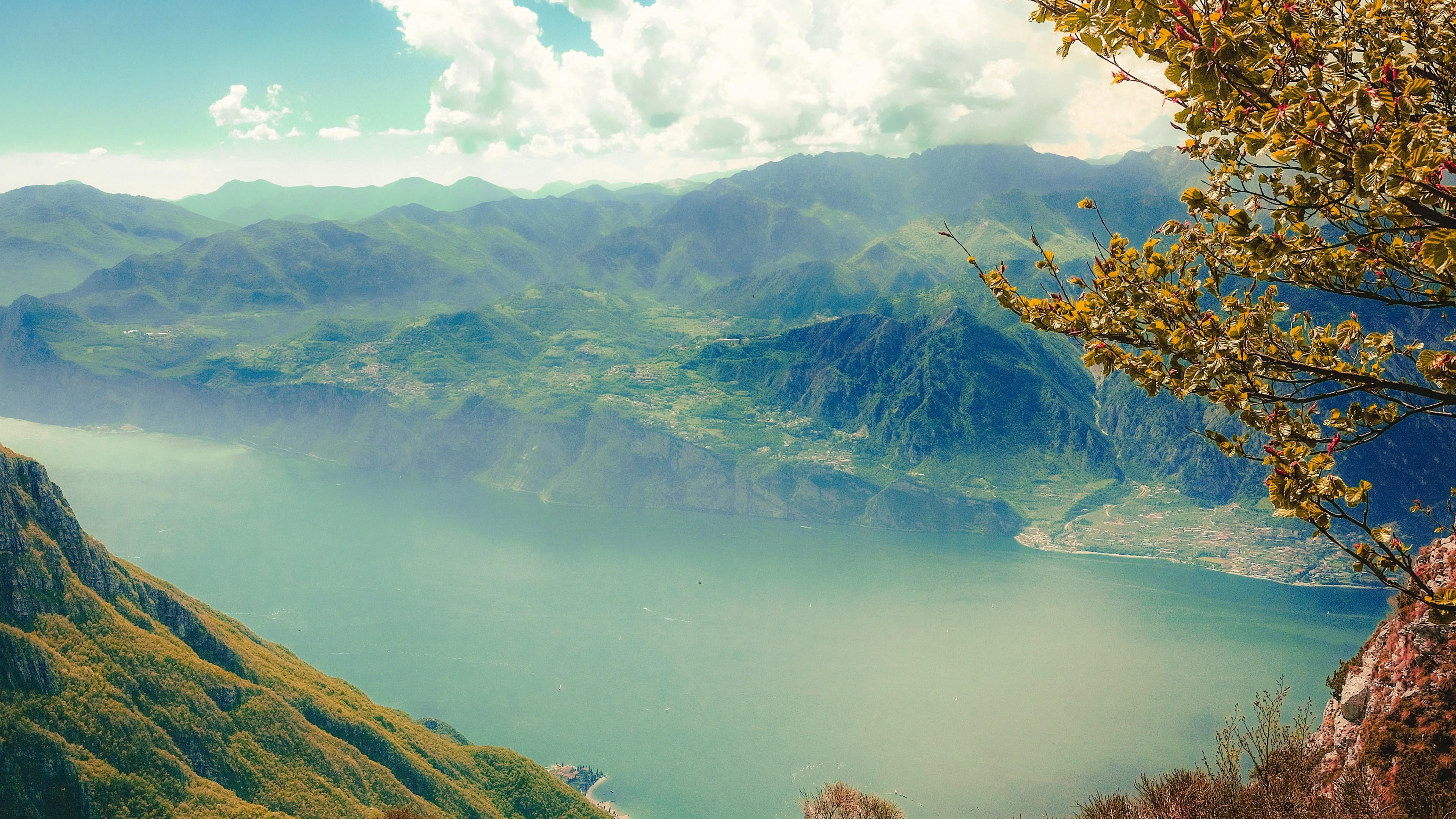 panorama, valley, lake, remote, 4K, water, plant, idyllic, outdoors, tree, tranquil scene, no people, day, tranquility, fog, view, growth, mountain range, HD Wallpaper