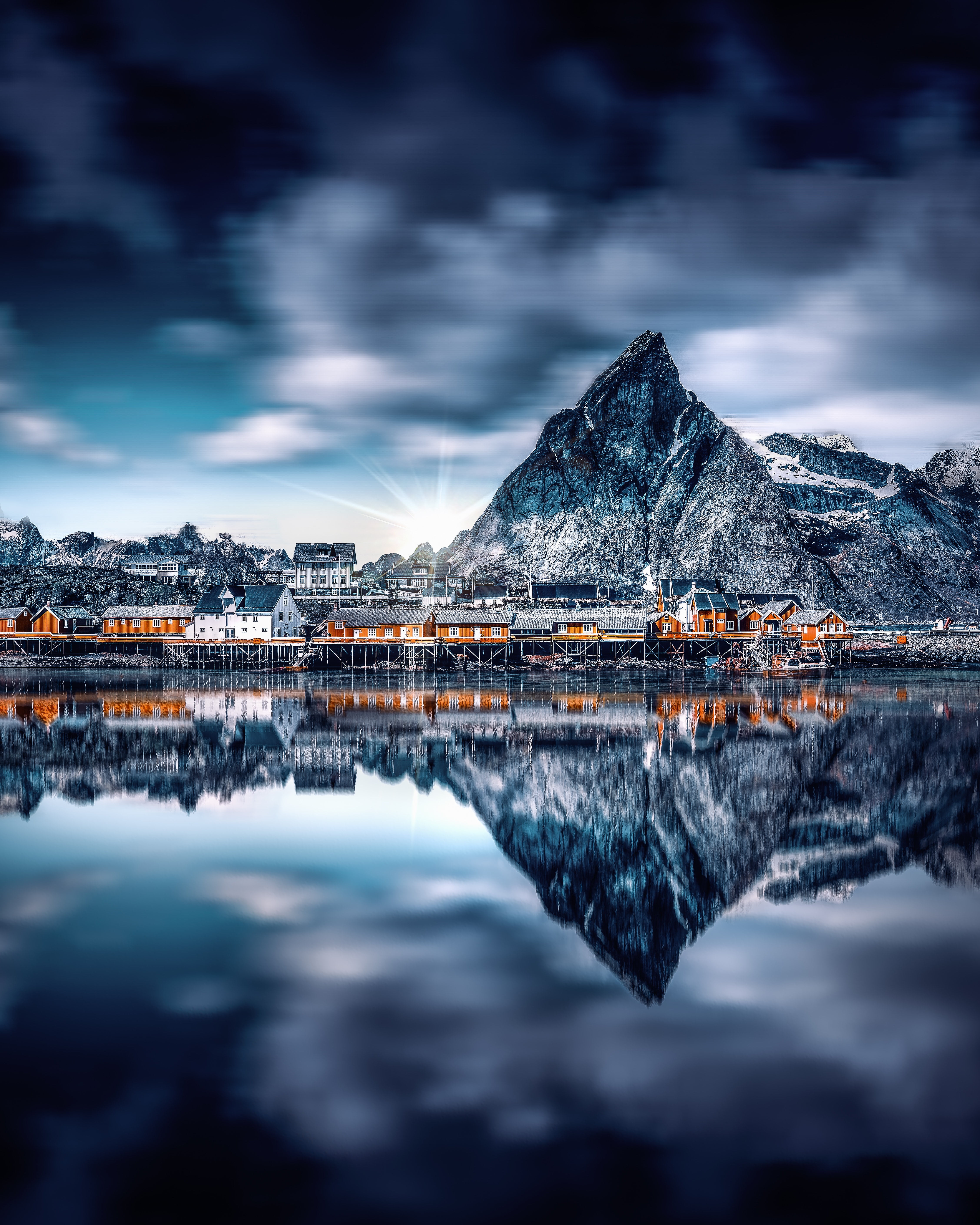 glacier, europe, travel Destinations, blue, fjord, beauty In Nature, nature, european Alps, journey, night, norwegian Culture, town, winter, lagoon, scenics, Phone HD Wallpaper