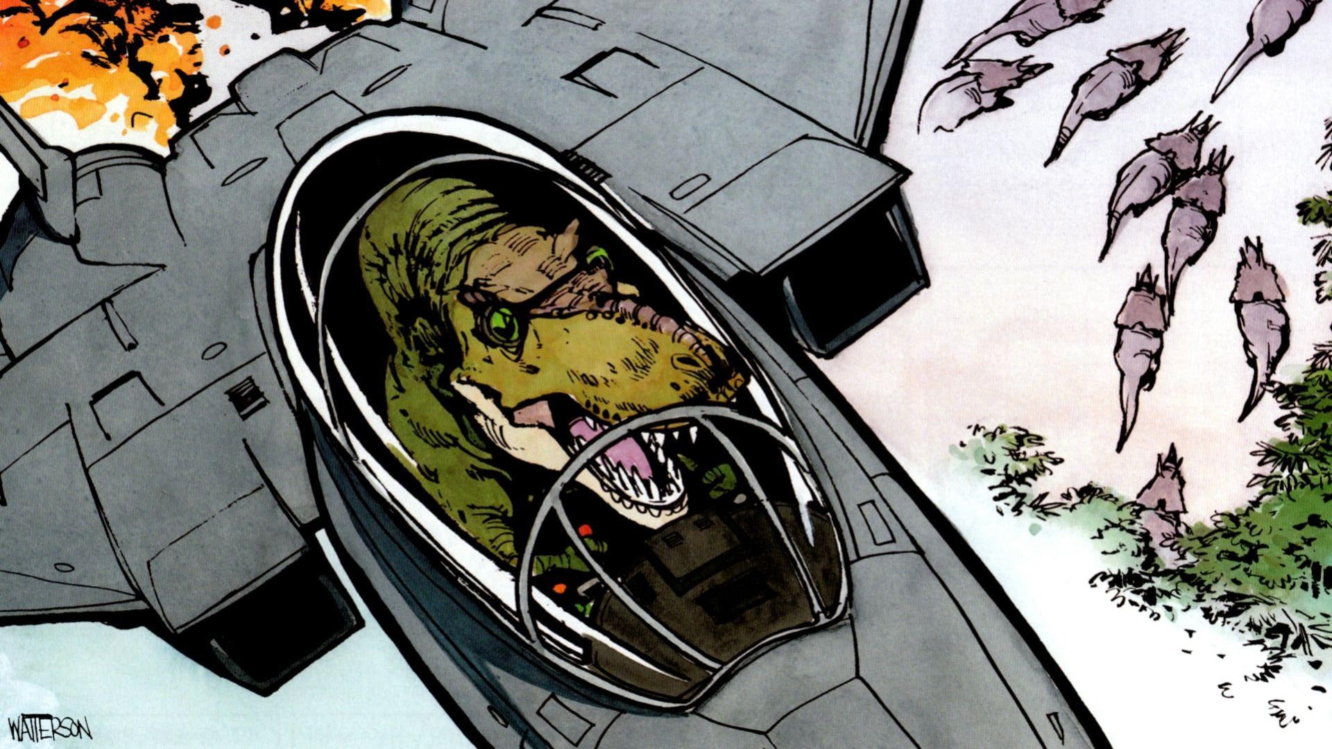 dinosaurs, 1080P, Calvin and Hobbes, HD Wallpaper