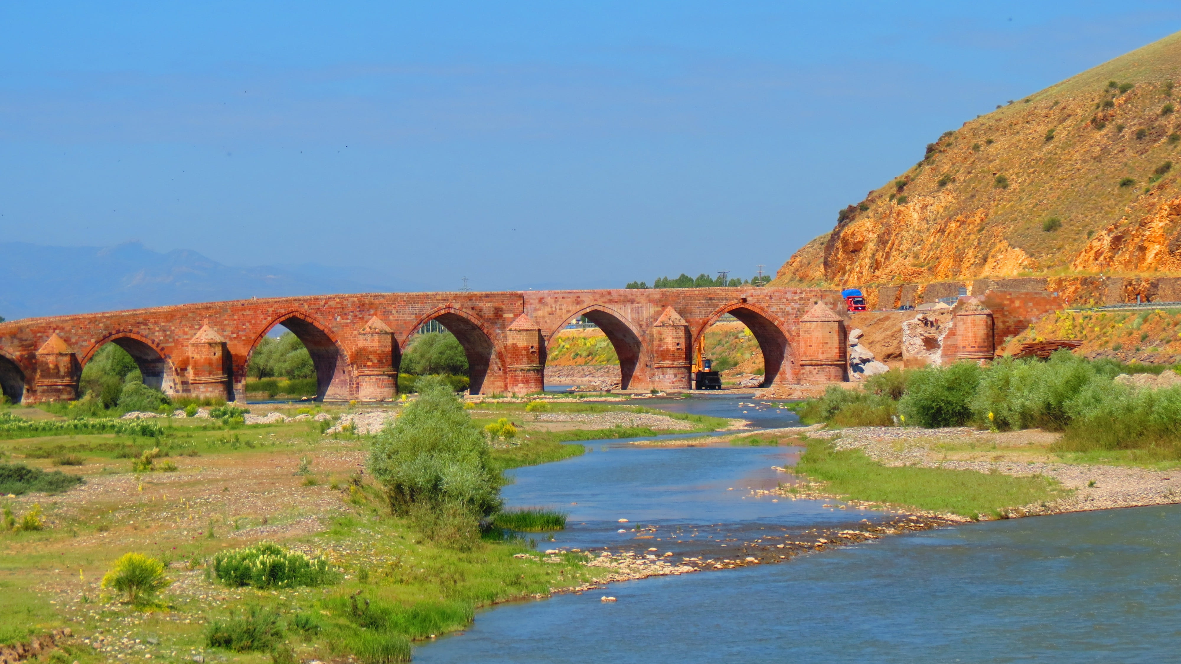 nature, transportation, travel destinations, day, the past, sky, connection, river, blue, 4K, Erzurum, no people, bridge - man made structure, Bridge, HD Wallpaper