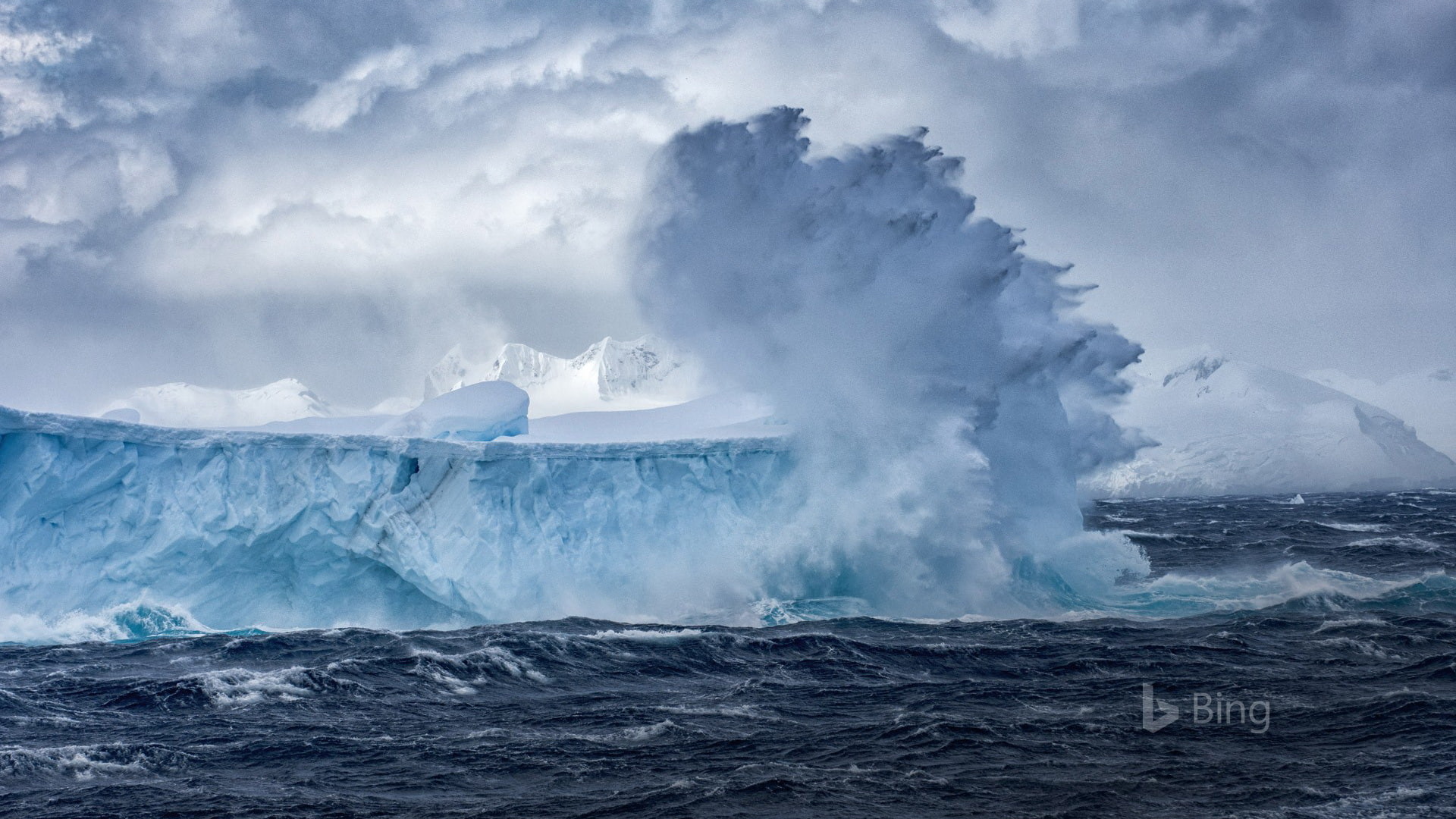 cold temperature, environment, photography, ice, outdoors, beauty in nature, cloud - sky, Bing, sea, sky, water, 1080P, power in nature, glacier, nature, HD Wallpaper