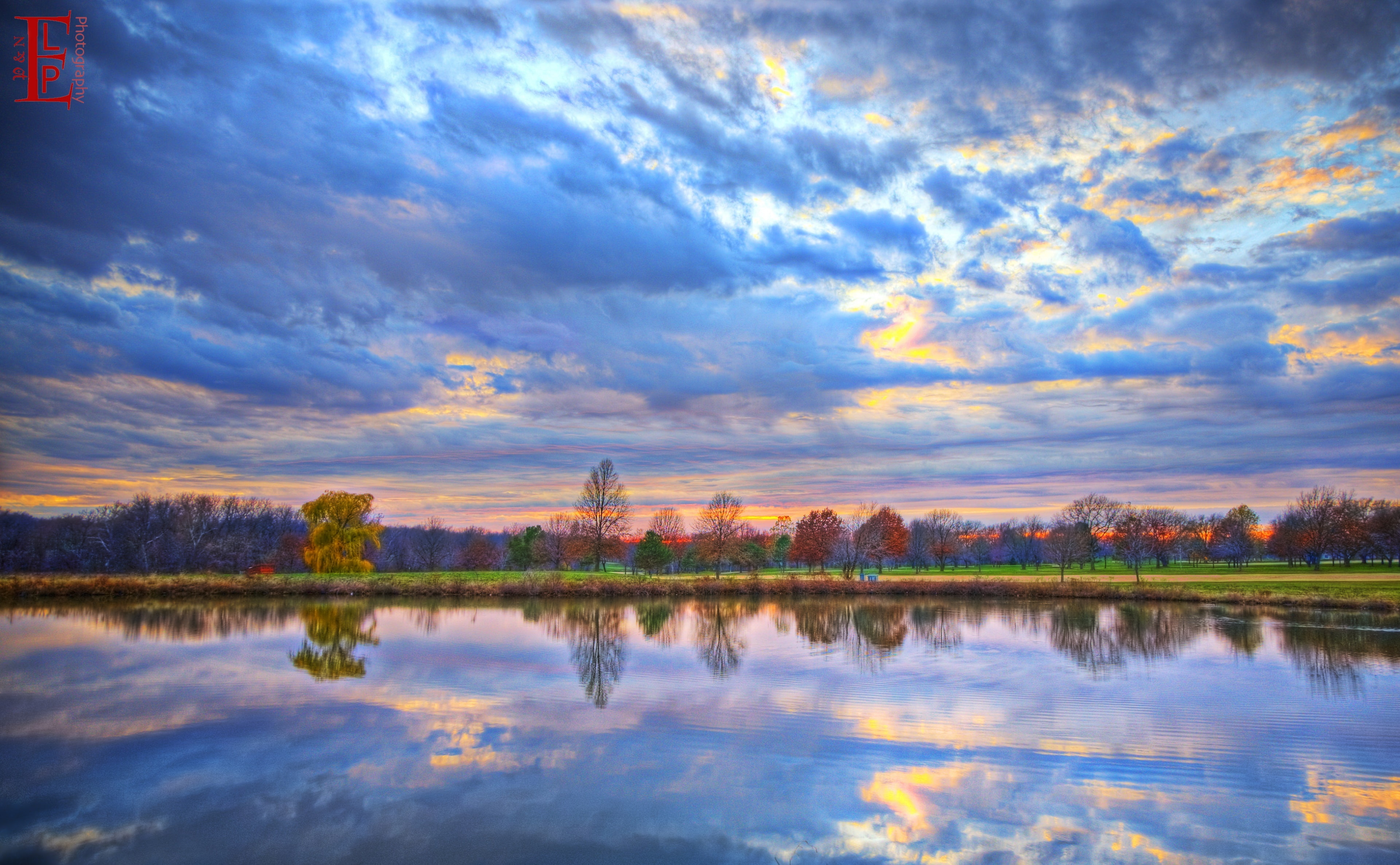 idyllic, no people, Reflection, sky, scenics - nature, Scenery, Kansas, pastel, Travel, golf course, tranquility, blue, cloud - sky, outdoors, Nature, Scene, HD Wallpaper