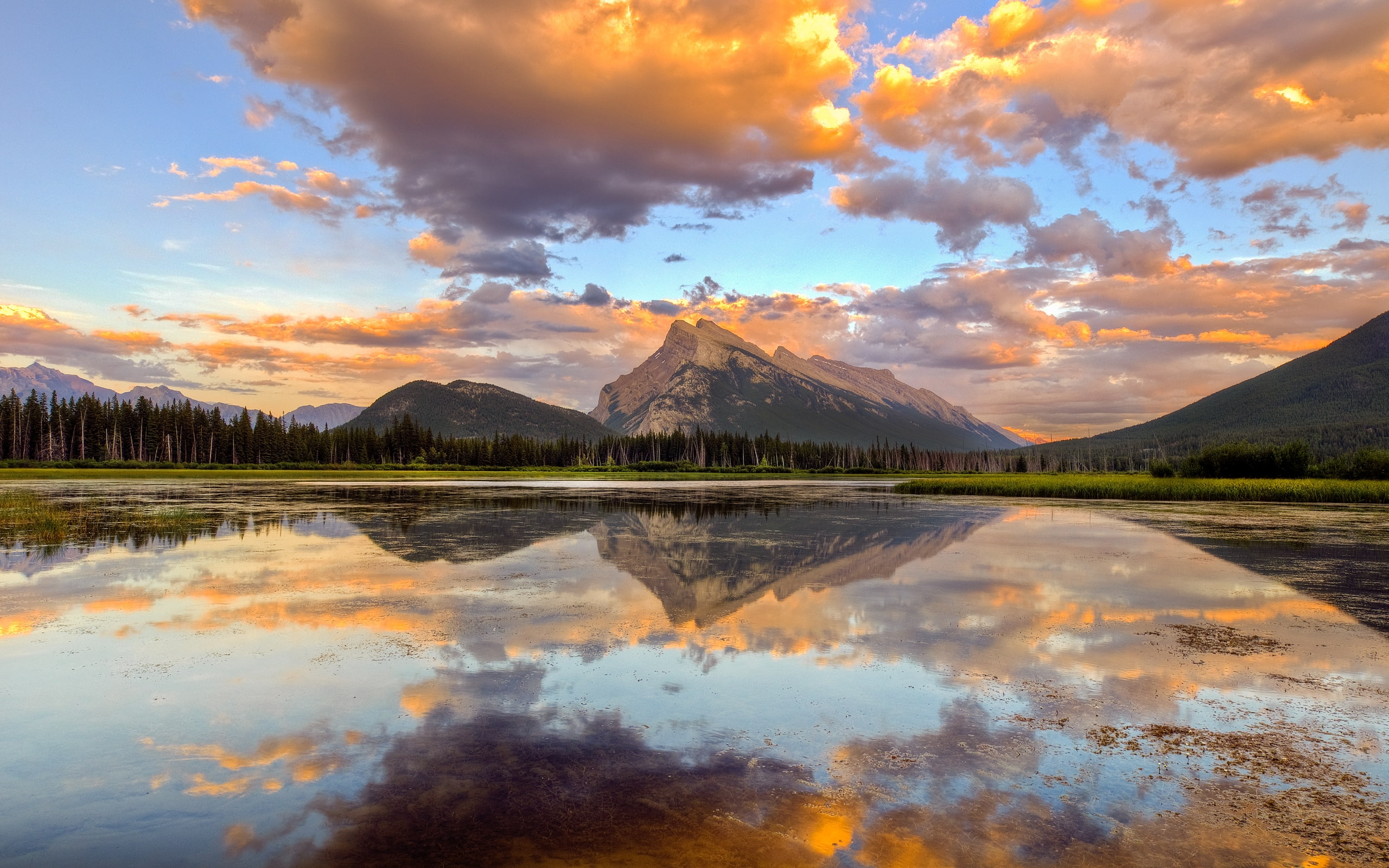 mountain, rundle, 2K, HD Wallpaper