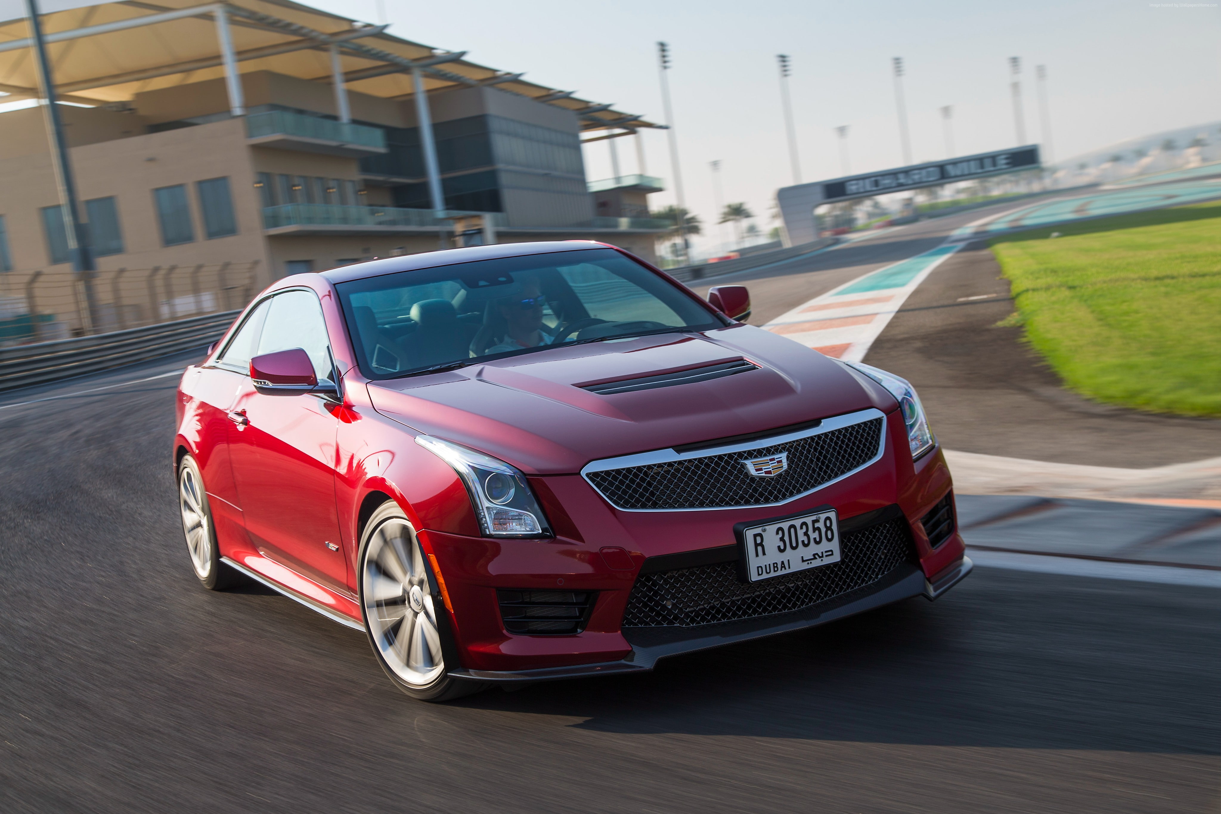 outdoors, concept, day, building exterior, wheel, motor vehicle, luxury, architecture, sports track, Cadillac ATS-V, sports car, 4K, vintage car, city, HD Wallpaper