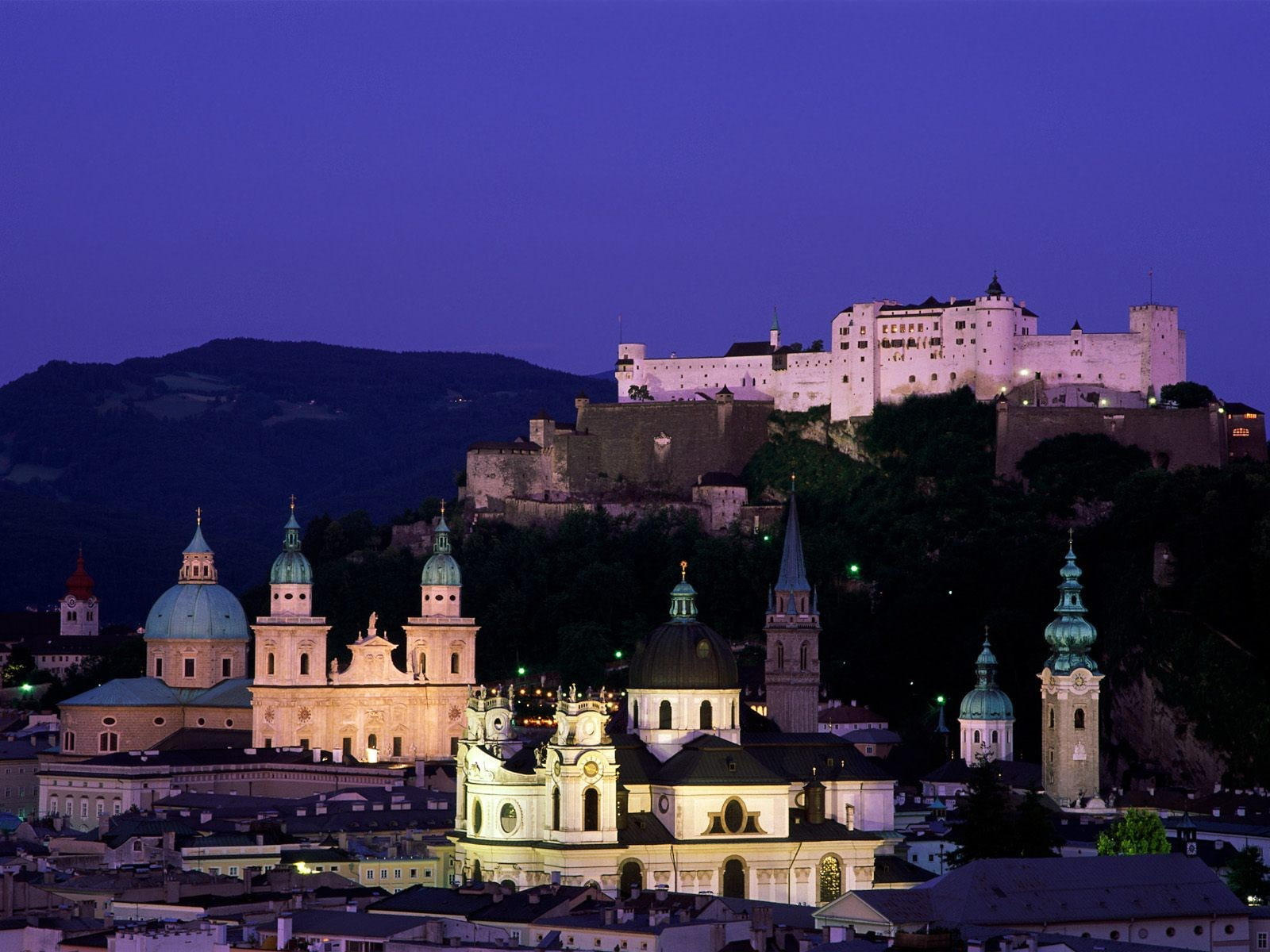 religion, place of worship, sky, building, castle, Hohensalzburg, architecture, 720P, history, medieval, travel, city, the past, no people, fort, Salzburg, HD Wallpaper