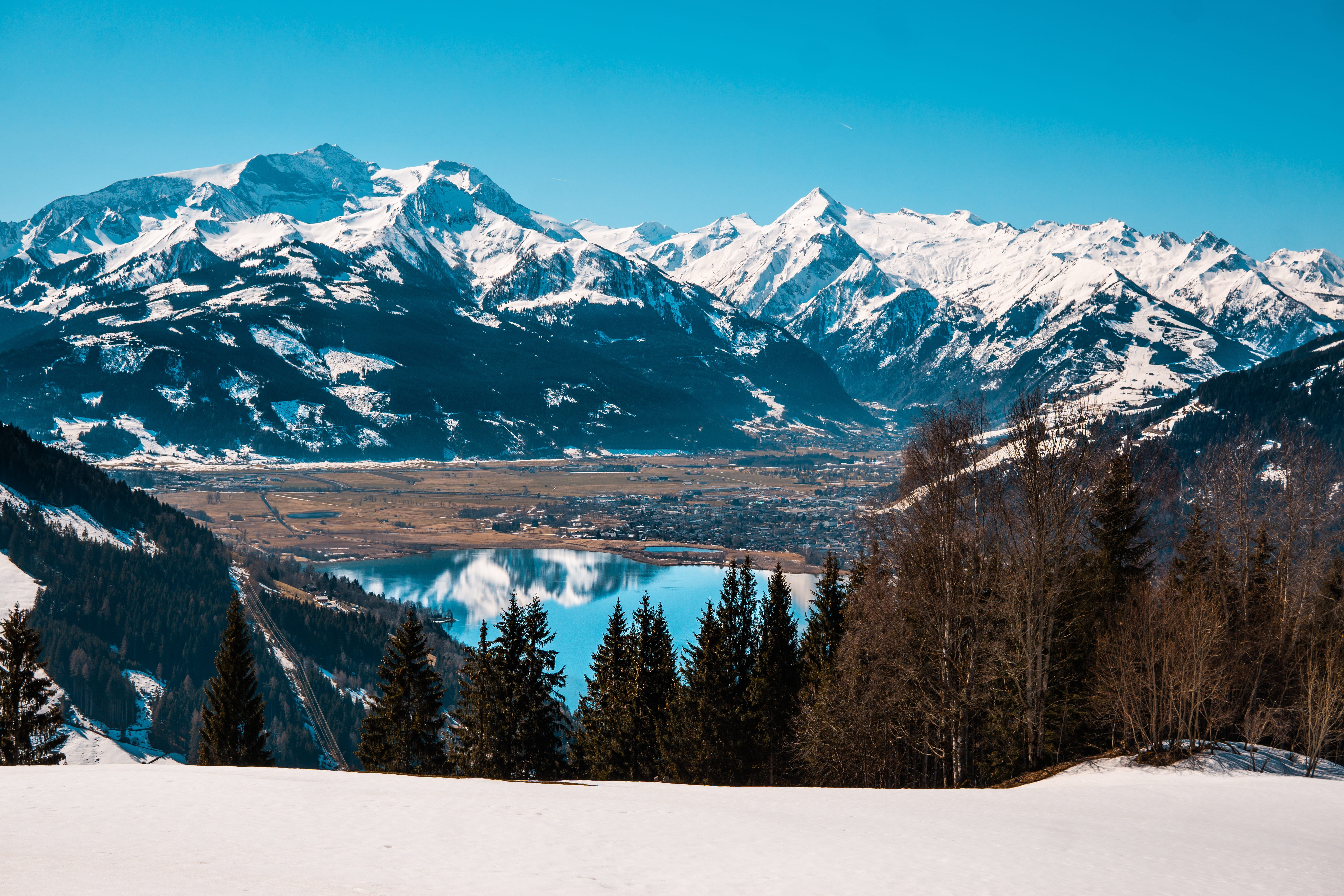 plant, snow, tree, nature, mountains, mountain range, non-urban scene, tranquil scene, kaprun, coniferous tree, day, mountain peak, winter, pine tree, beauty in nature, HD Wallpaper