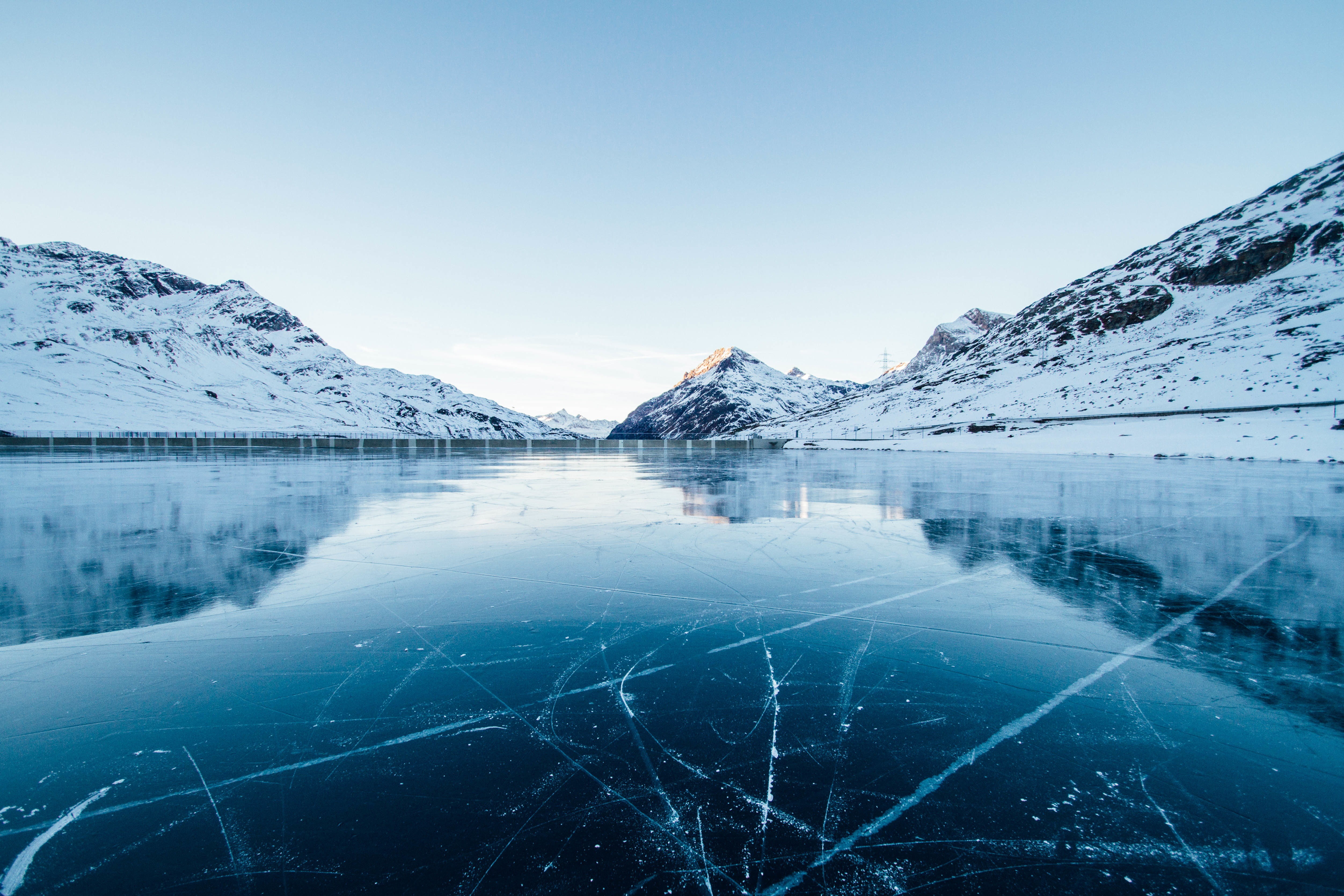 landscape, 4K, Frozen Lake, HD Wallpaper