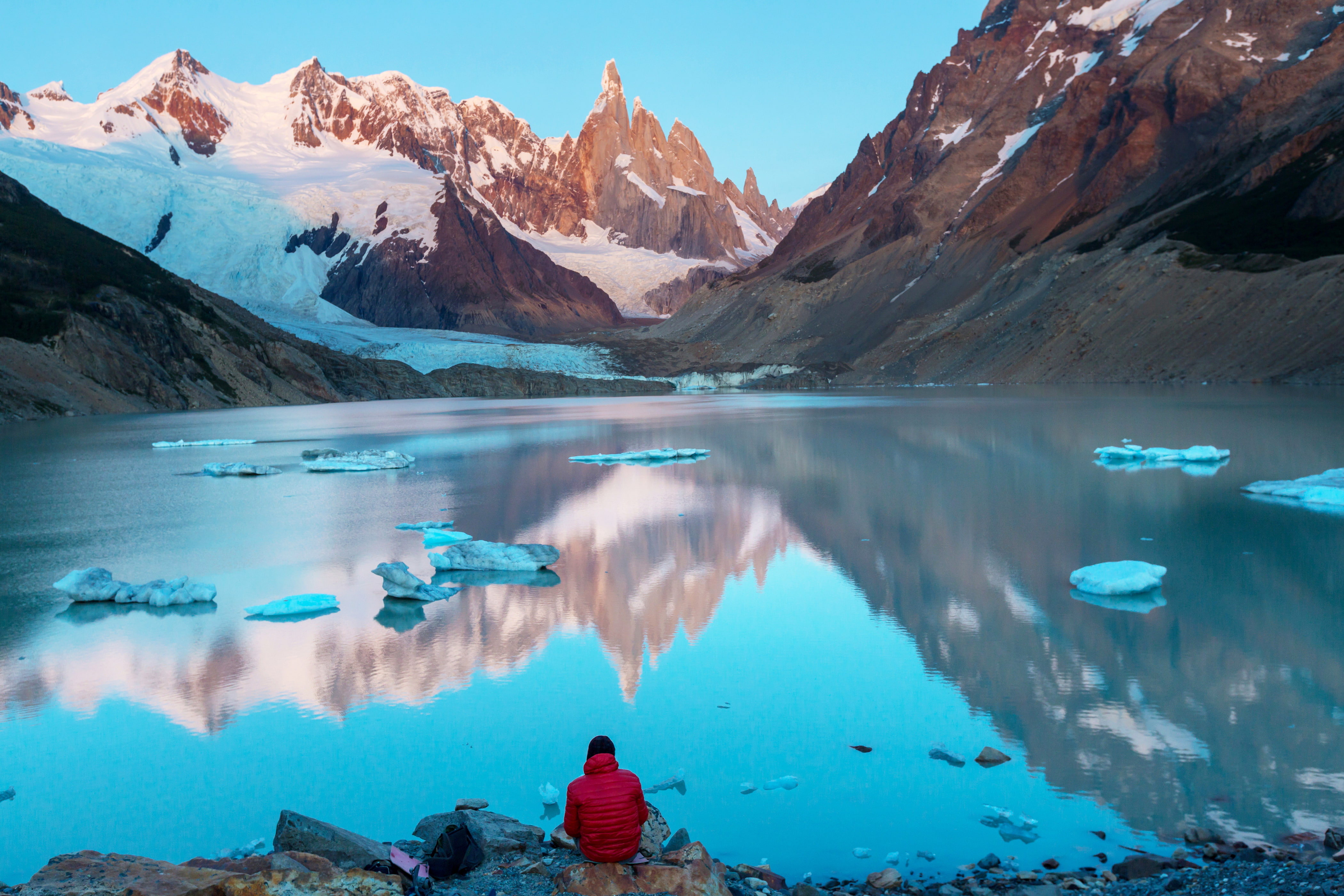 Patagonia, stones, Cerro Torre, snow, Argentina, mountains, 4K, ice, lake, HD Wallpaper