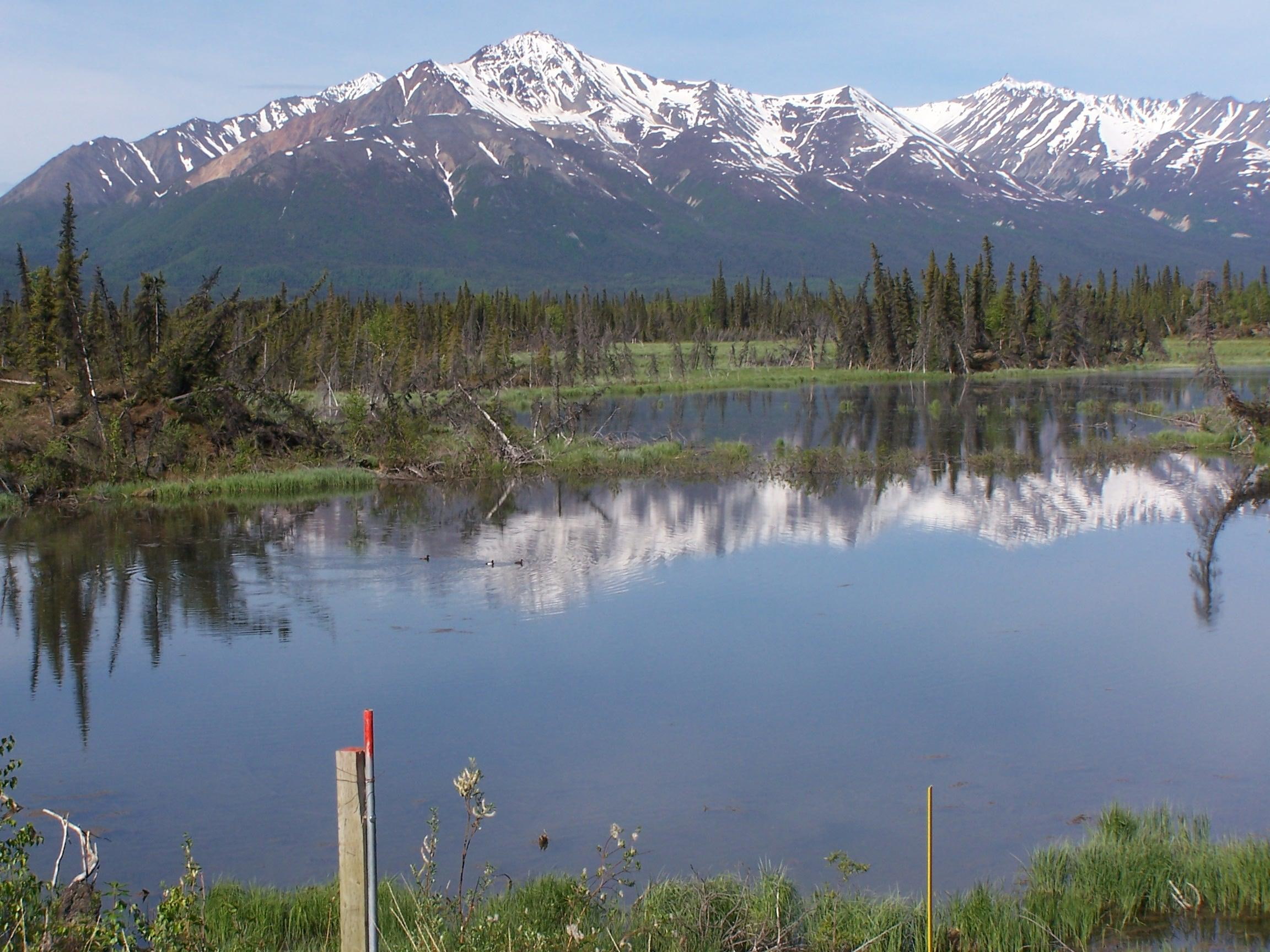 alaskan, water, 1080P, 3d and abstract, reflection, snow, moutains, HD Wallpaper