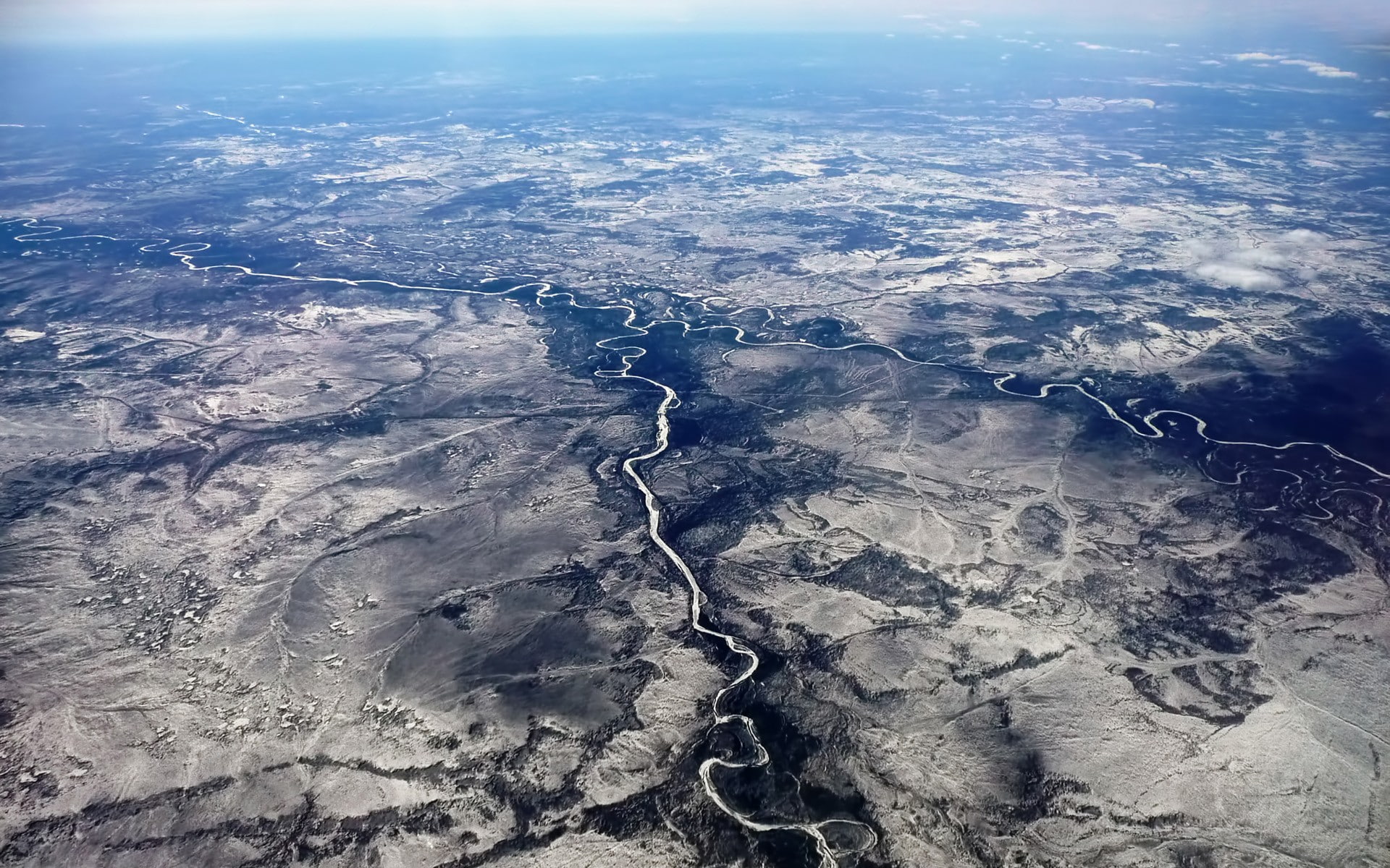 Russia, river, aerial view, Siberia, 1080P, landscape, HD Wallpaper