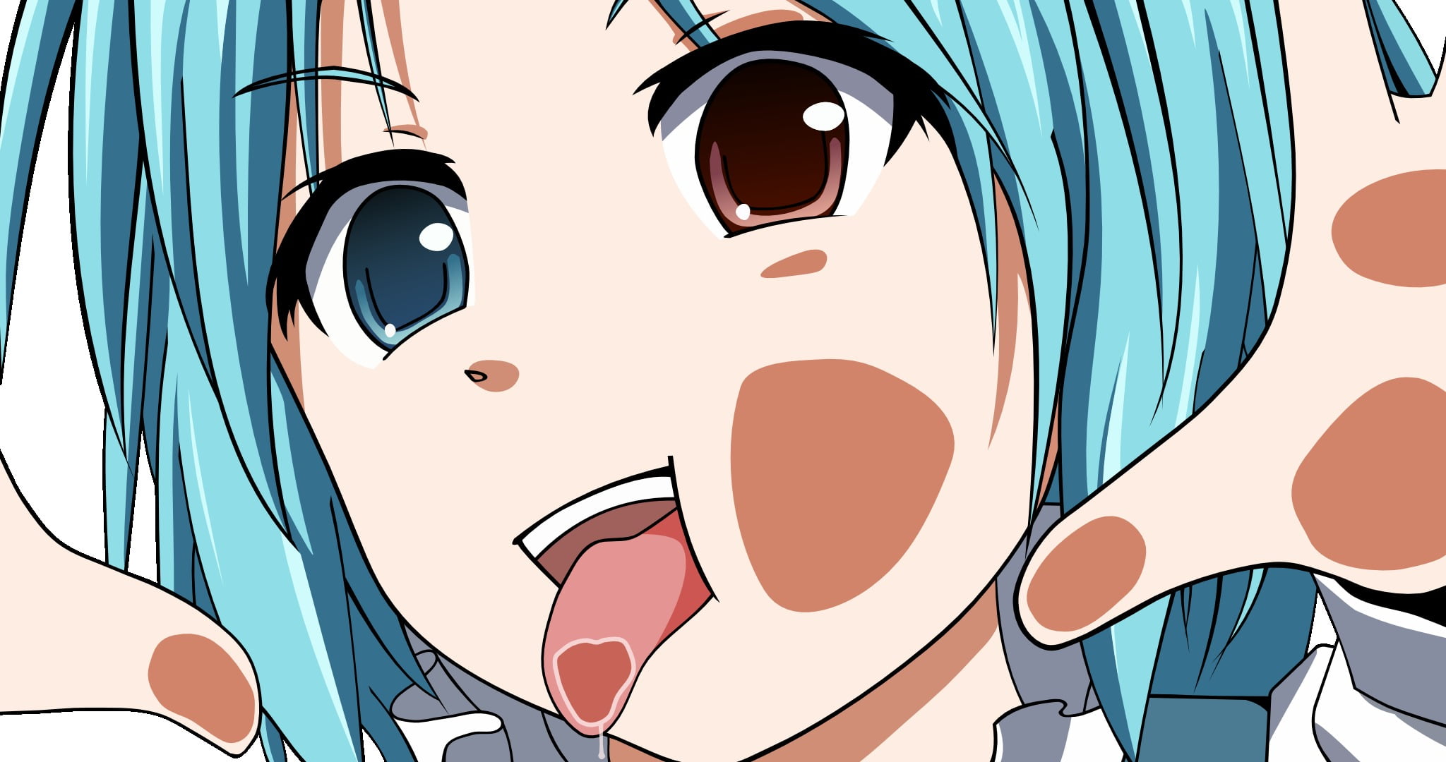 red, full frame, Touhou, indoors, tongues, anime girls, healthcare and medicine, no people, symbol, Tatara Kogasa, blue, backgrounds, nature, heterochromia, HD Wallpaper