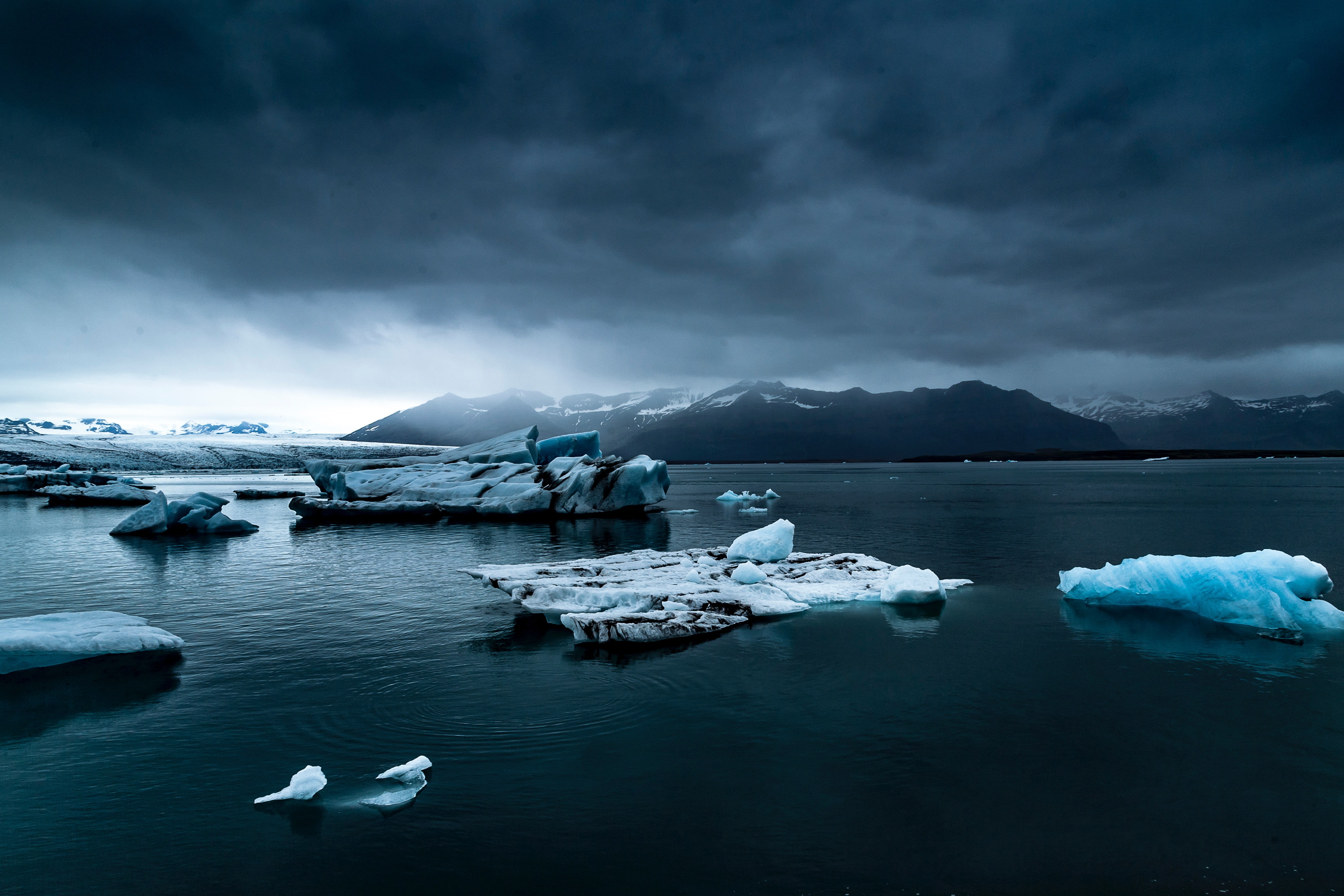 cold temperature, lake, no people, nature, iceberg, snow, sky, beauty in nature, environment, cloud - sky, winter, tranquil scene, river, glacier, Iceland, HD Wallpaper