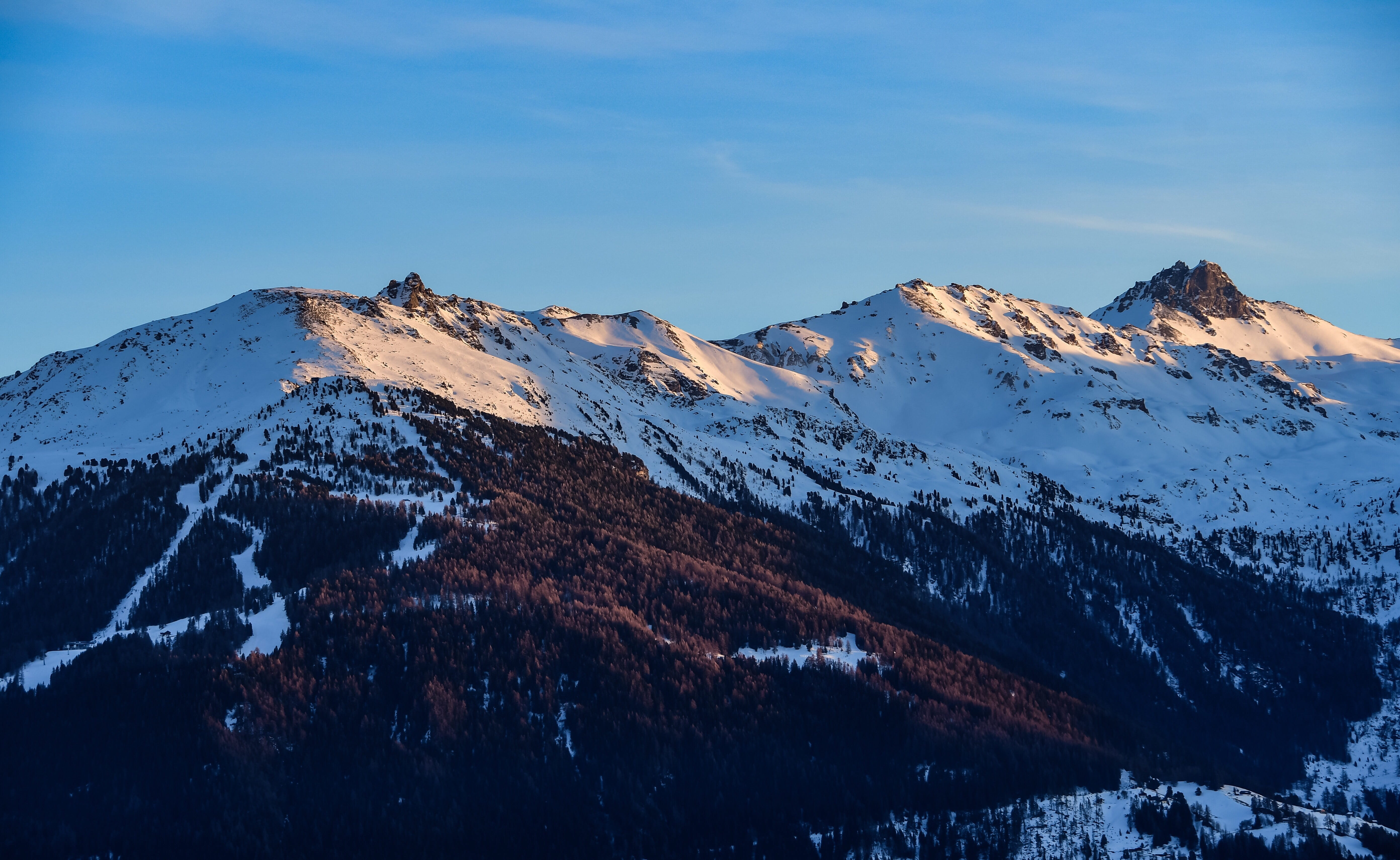 environment, track, no people, alps, winter, mountain, outdoors, non-urban scene, ski, tranquility, sky, 5K, beauty in nature, nature, mountain range, HD Wallpaper