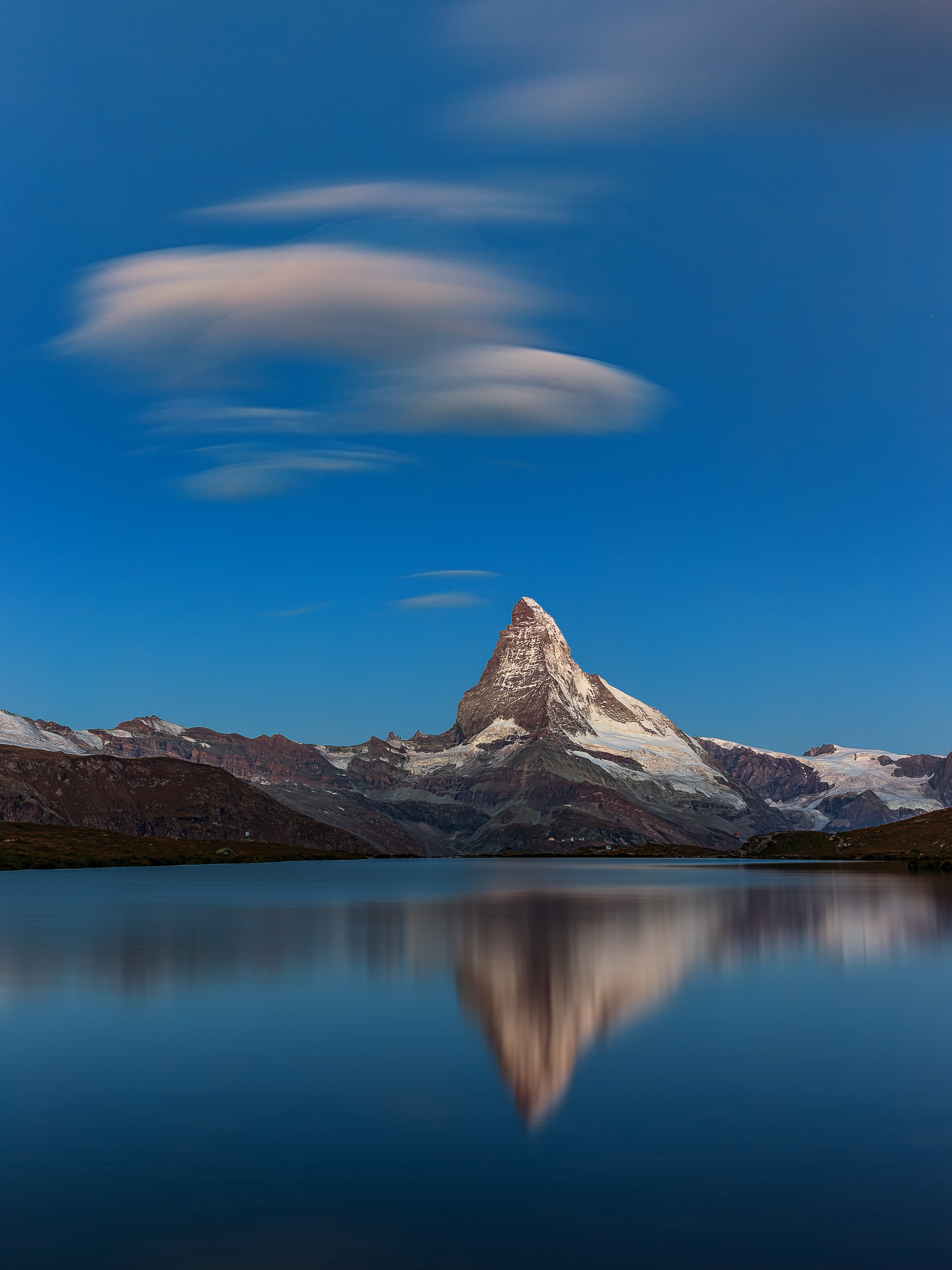 commons, reflection, Alps  Mountains, photography, hiking, scenics, Switzerland, outdoors, clouds, mountain Peak, lenticular cloud, lake, nature, Valais, Phone HD Wallpaper