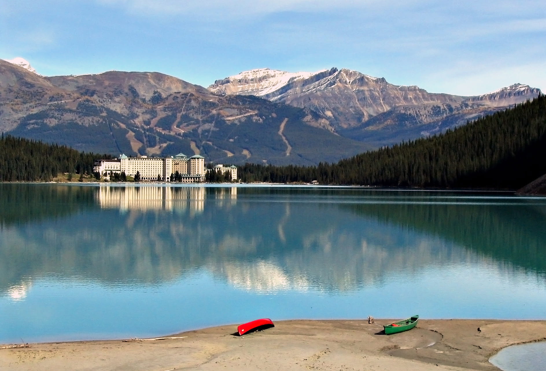 rocky Mountains, building exterior, nature, environment, majestic, tree, beauty In Nature, scenics, mountain Range, alberta, Landscape, Lake Louise, day, HD Wallpaper