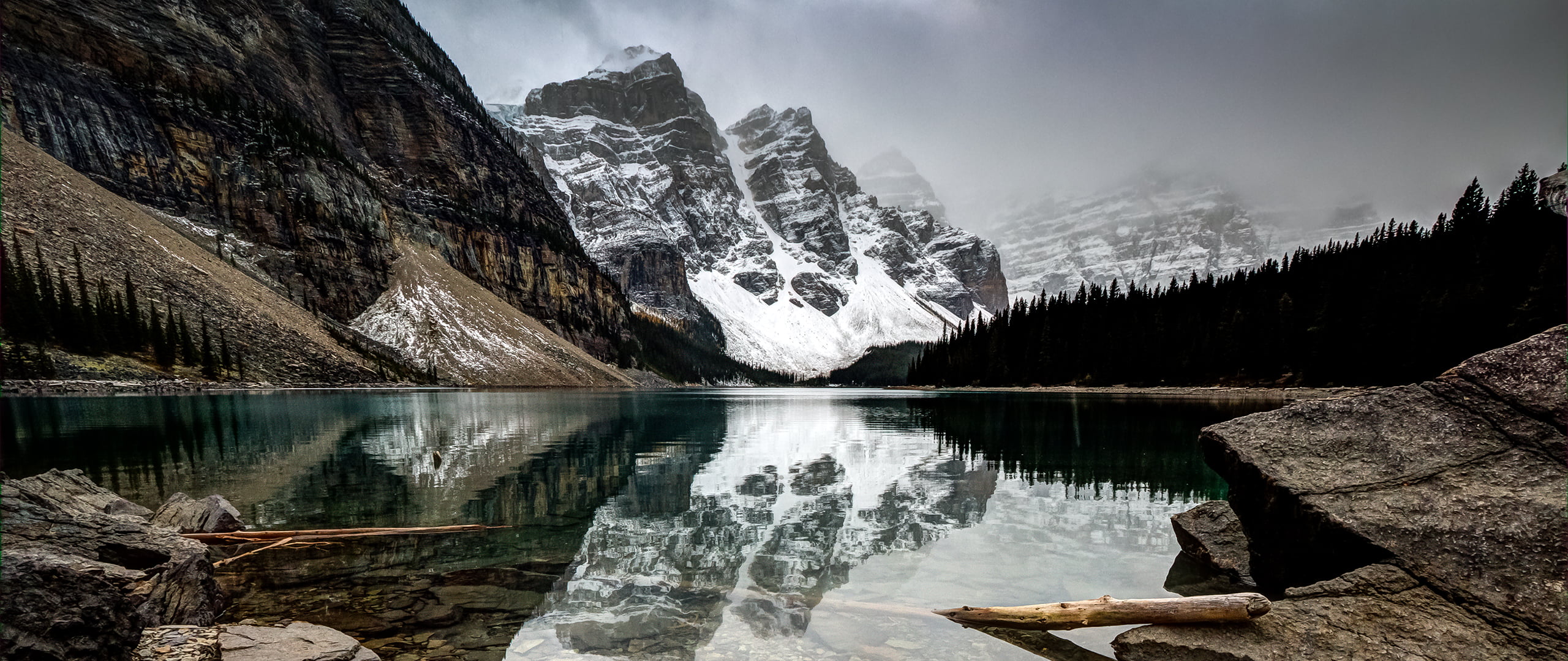 Banff National Park, winter, Banff, Lake Louise, mountains, 2K, HD Wallpaper