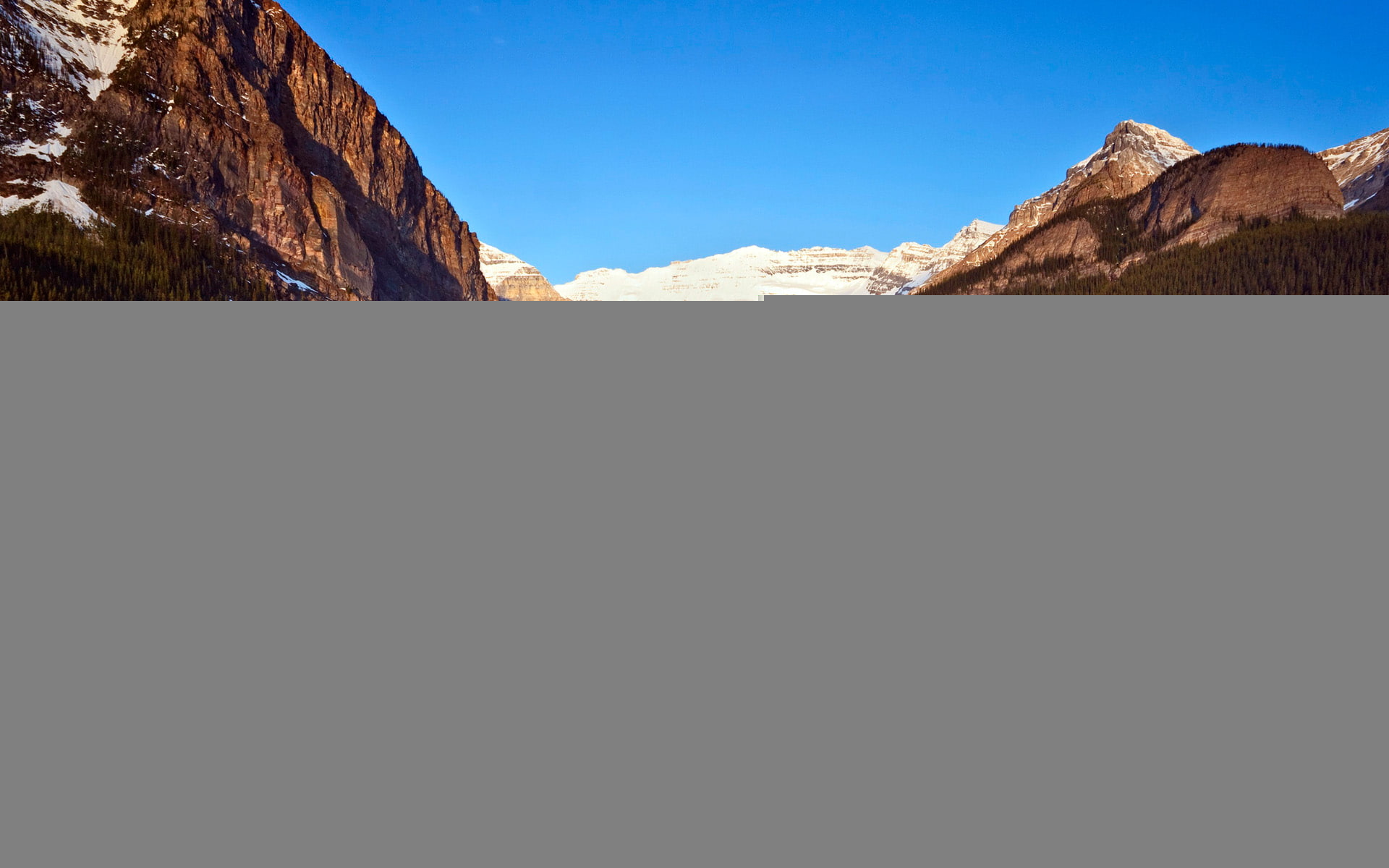 mountain, landscape, hd, reflections, lake, brown, rocky, nature, 1080P, louise, HD Wallpaper