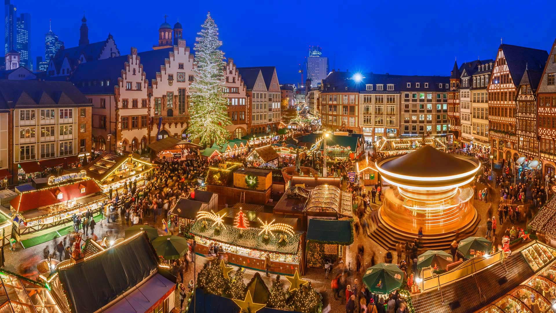 lights, 1080P, holiday, Christmas fair, The Frankfurt-on-main, Germany, HD Wallpaper