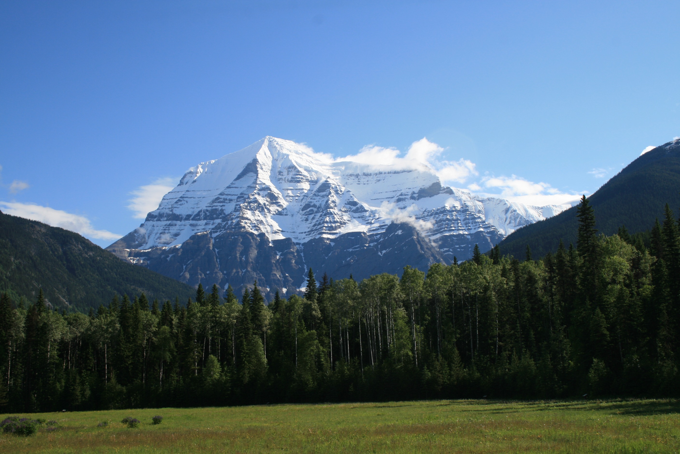outdoors, landscape, day, rocky mountains, no people, beauty in nature, nature, mount robson, blue, tree, snowy, winter, tranquil scene, snowcapped mountain, HD Wallpaper