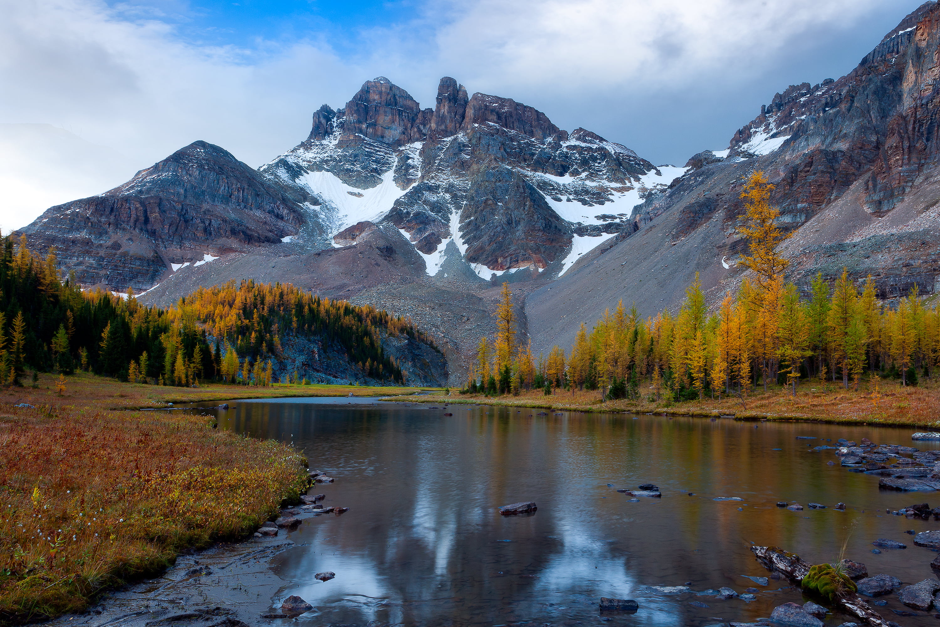 mountain Range, water, rock - Object, banff National Park, no People, cold temperature, scenics - nature, blue, river, idyllic, national Landmark, glacier, HD Wallpaper