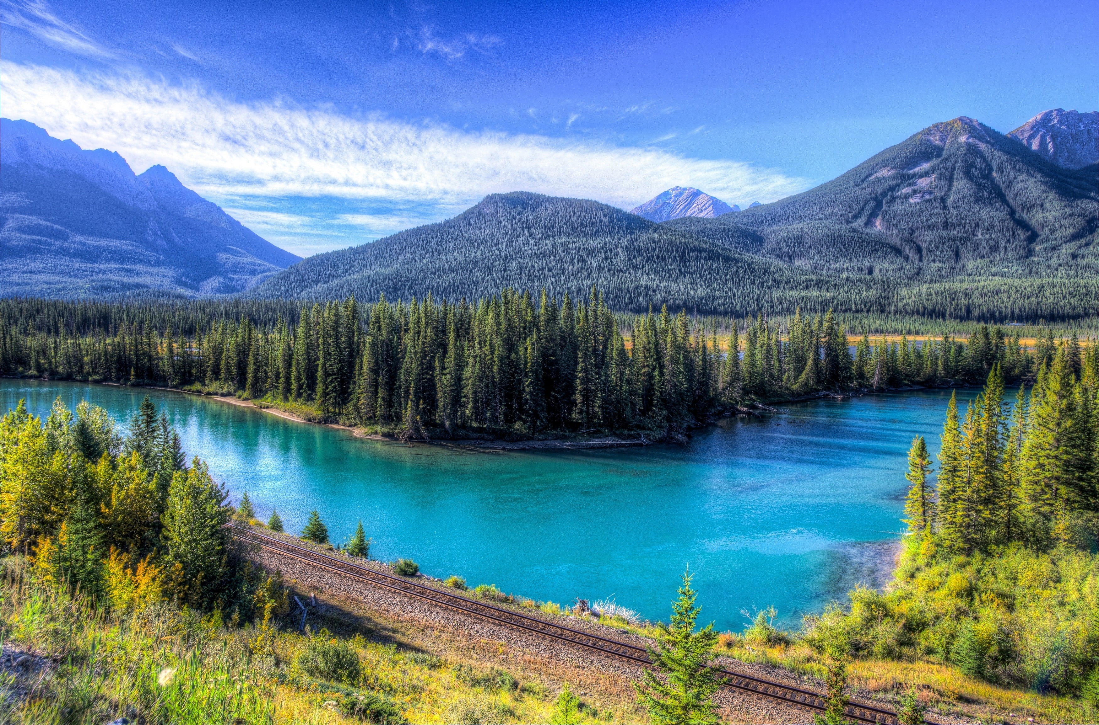 uSA, wilderness Area, green Color, 2K, water, autumn, tranquility, travel, forest, tranquil Scene, tree, national Landmark, mountain Peak, jasper - Canada, HD Wallpaper