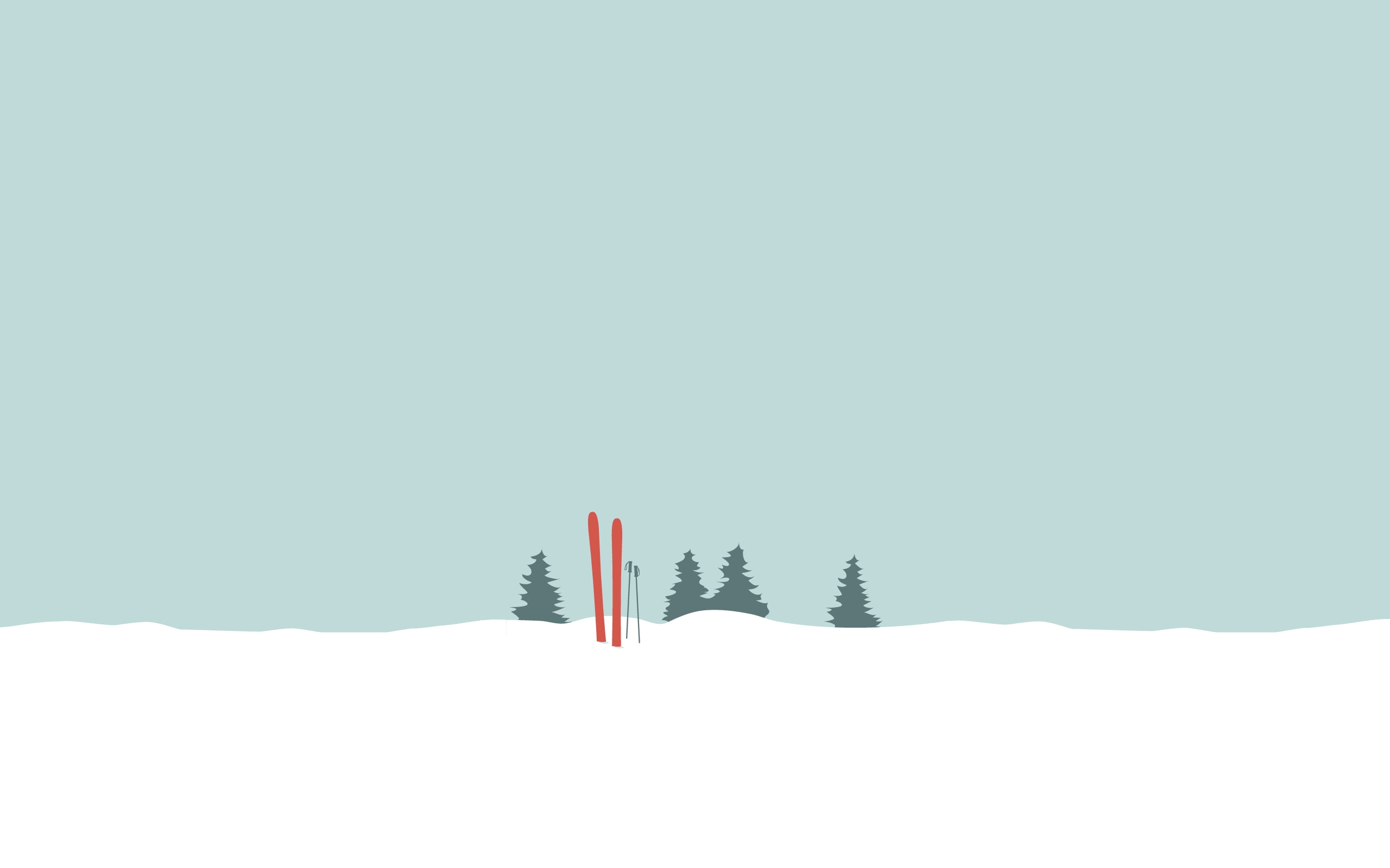 clear sky, beauty in nature, pine trees, 2K, covering, snow, tranquility, tranquil scene, skis, building exterior, architecture, winter, cold temperature, HD Wallpaper