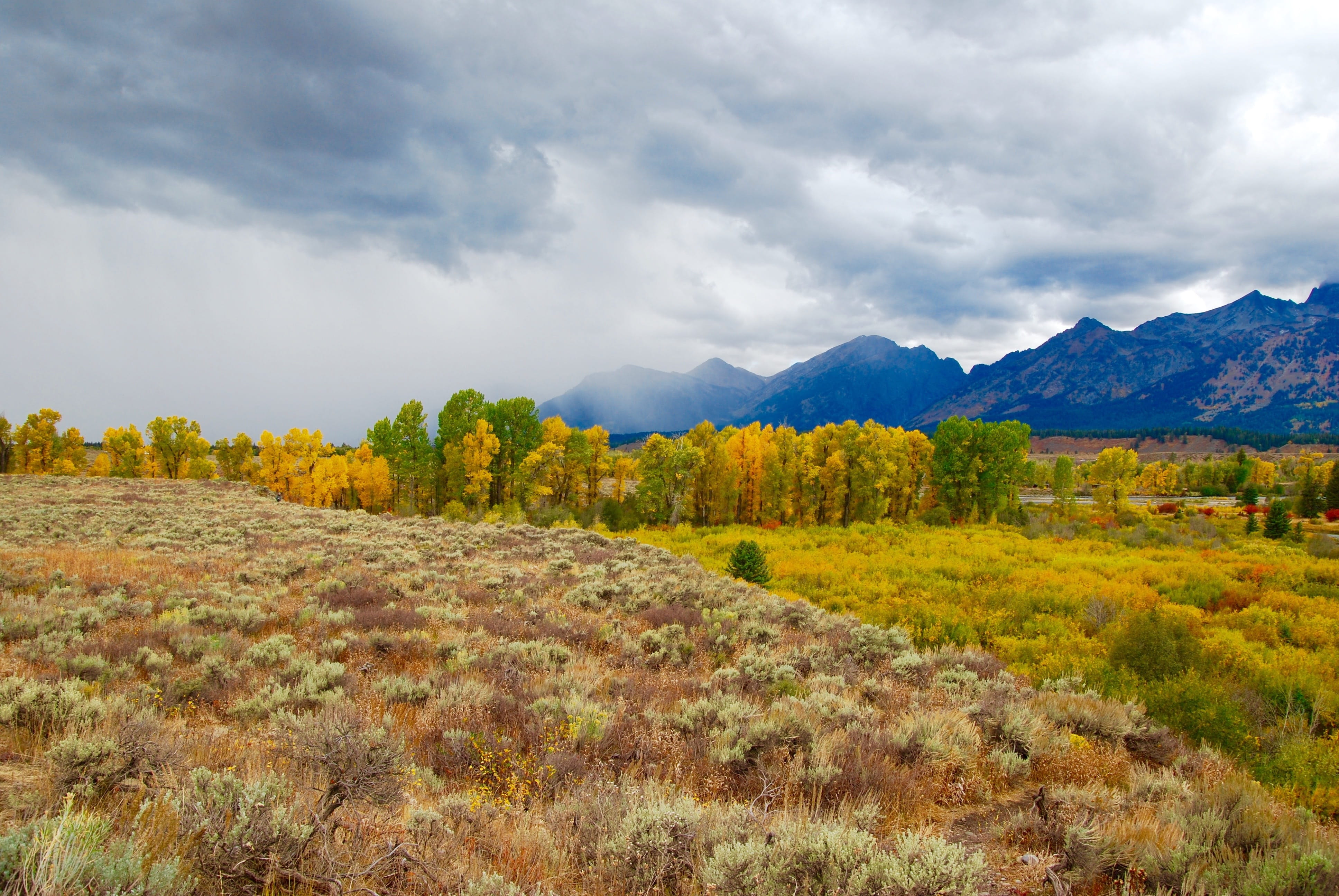 tranquility, land, autumn, no people, landscape, rocky, beauty in nature, outdoors, clouds, scenics - nature, nature, Yellowstone, semi-arid, tranquil scene, HD Wallpaper