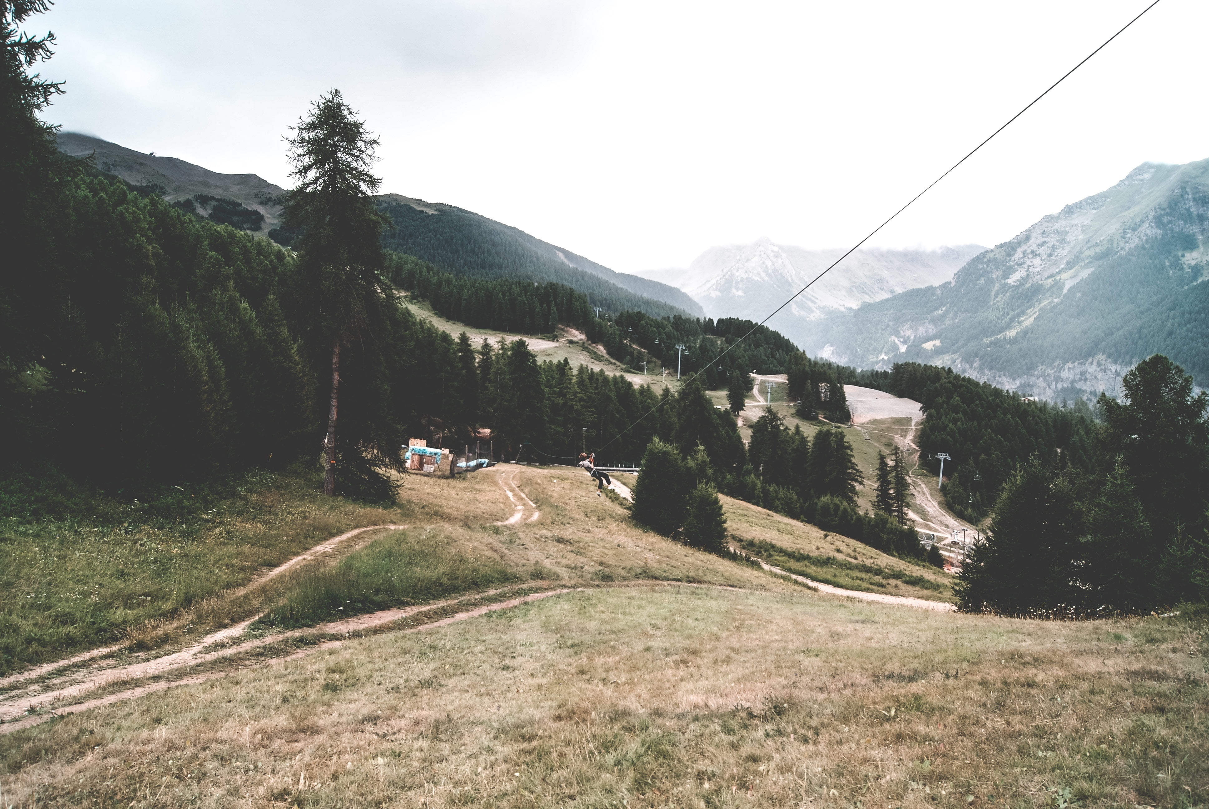 europe, mountain Peak, trees, no People, green Color, mountains, non-Urban Scene, european Alps, grass, environment, transportation, rural Scene, mountain, HD Wallpaper