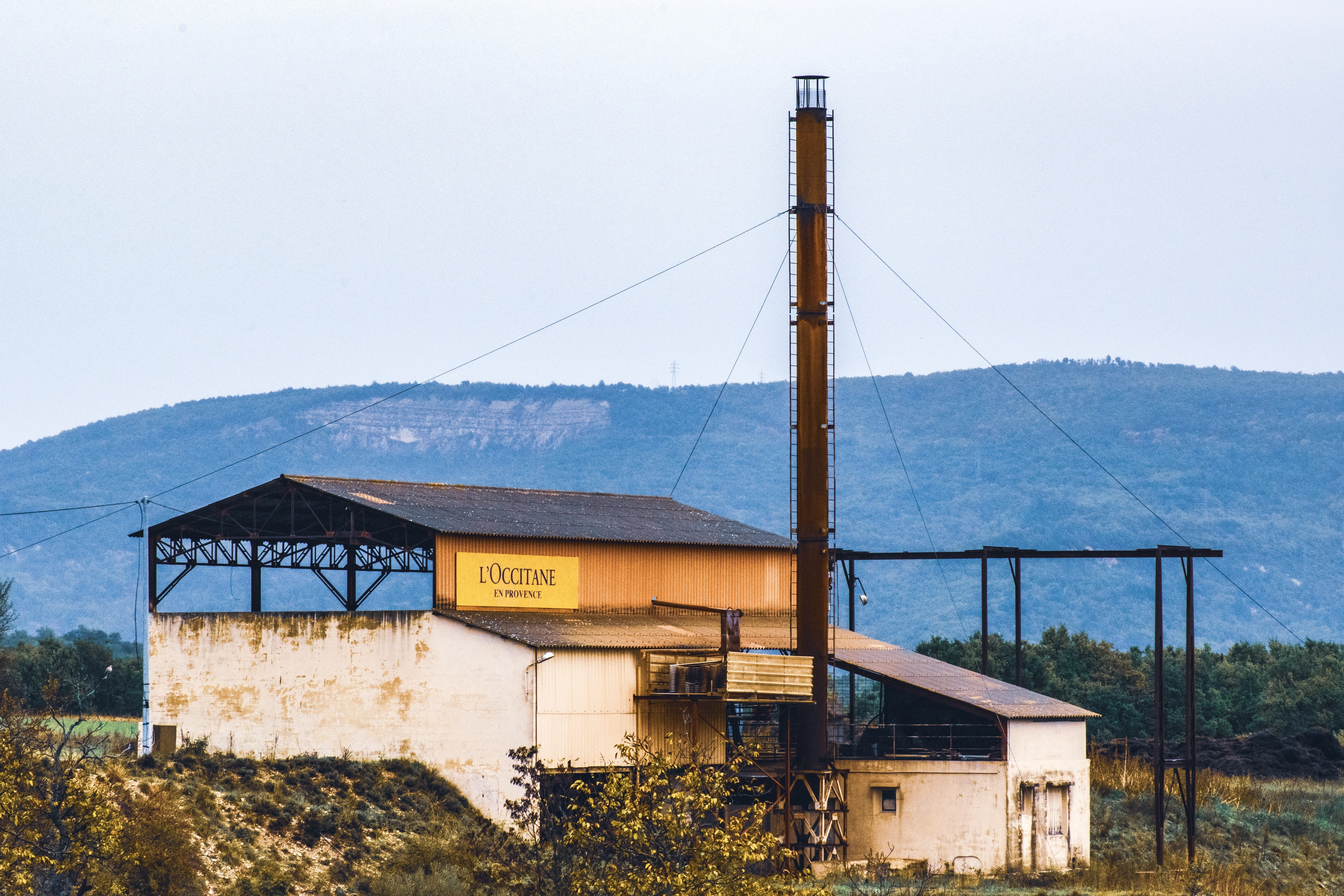loccitane, alpes-de-haute-provence, clear sky, south of france, tree, land, connection, mill, no people, mountain, industry, fuel and power generation, HD Wallpaper