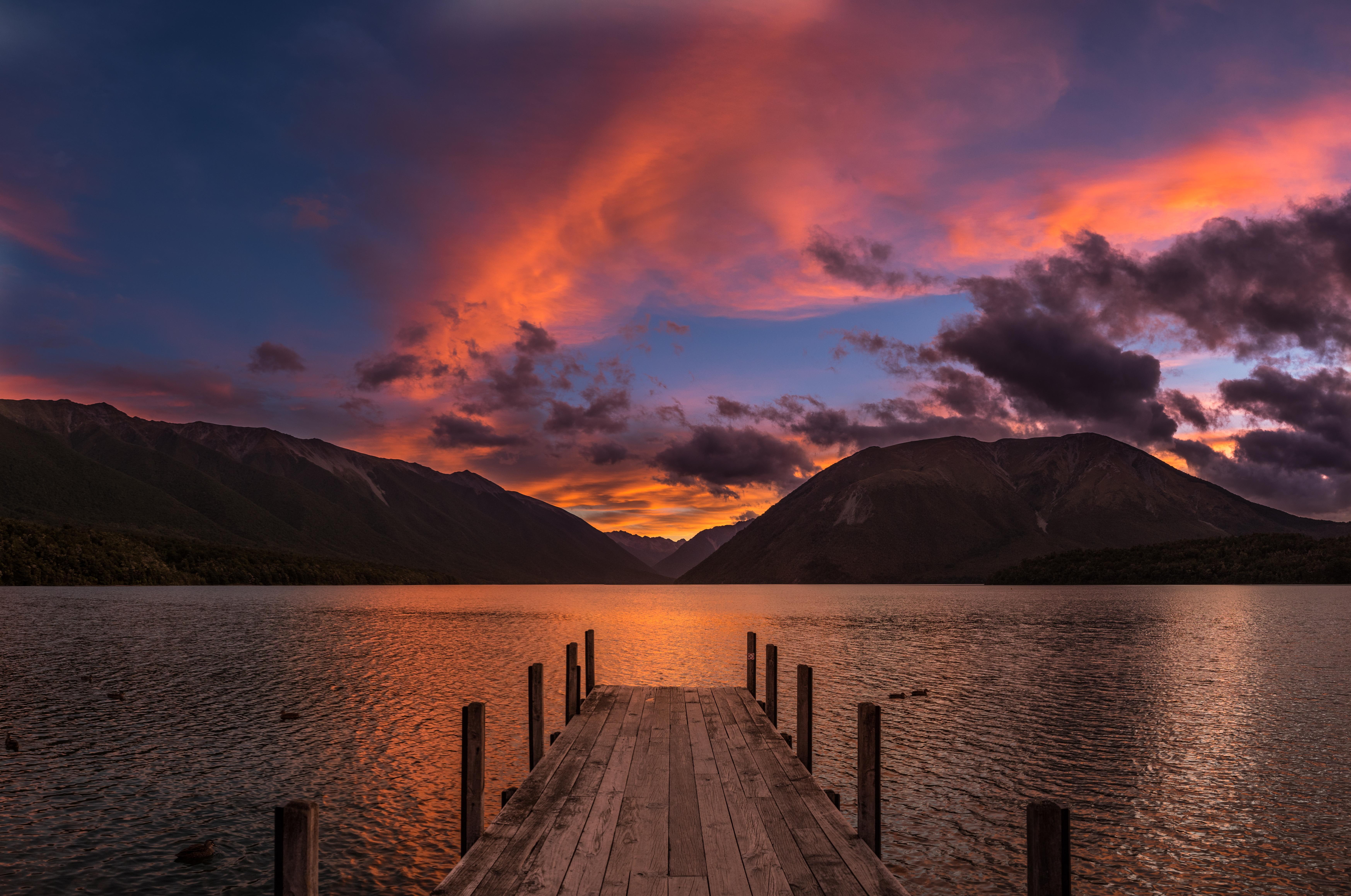 new, lake, rotoiti, zealand, 5K, sunset, HD Wallpaper
