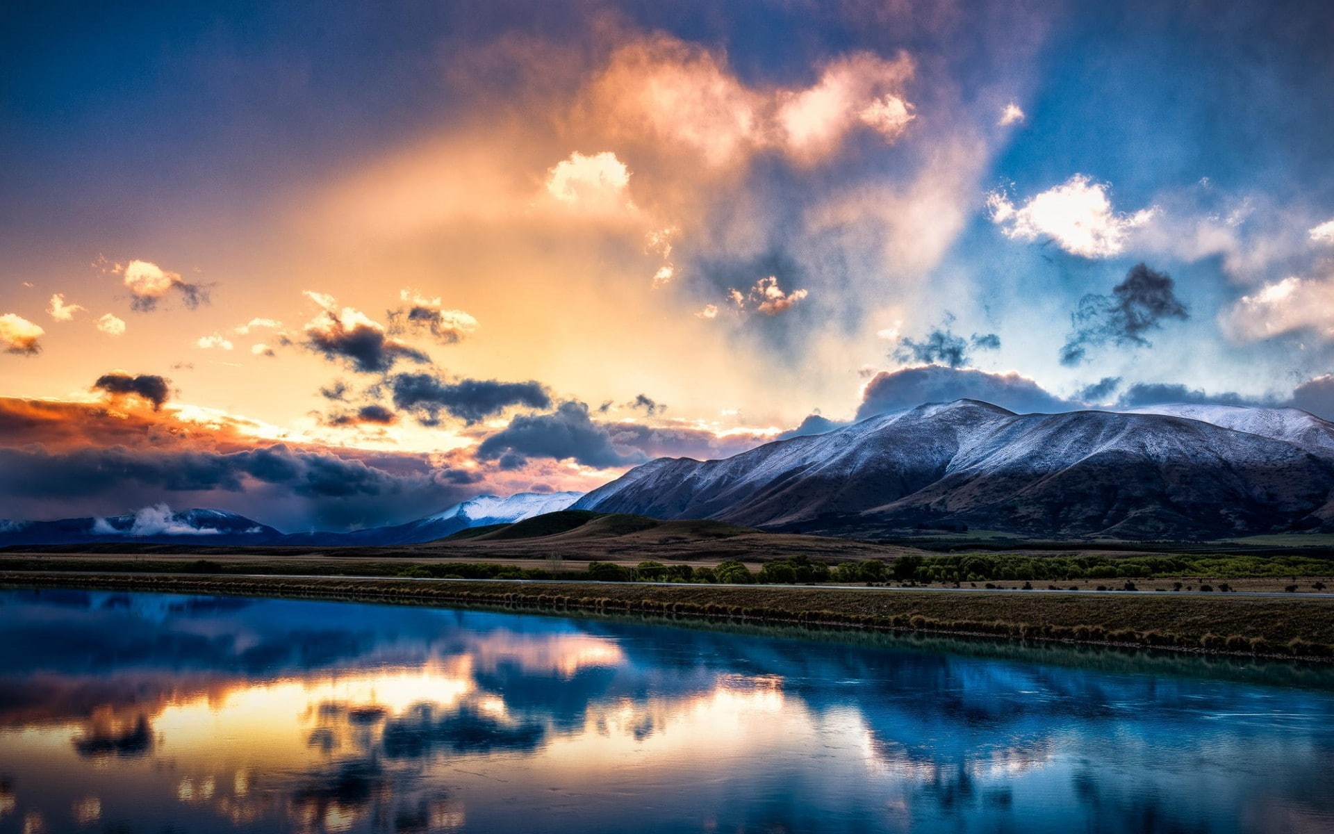 hdr, gorgeous, landscape, zealand, view, 1080P, new, lake, cool, HD Wallpaper