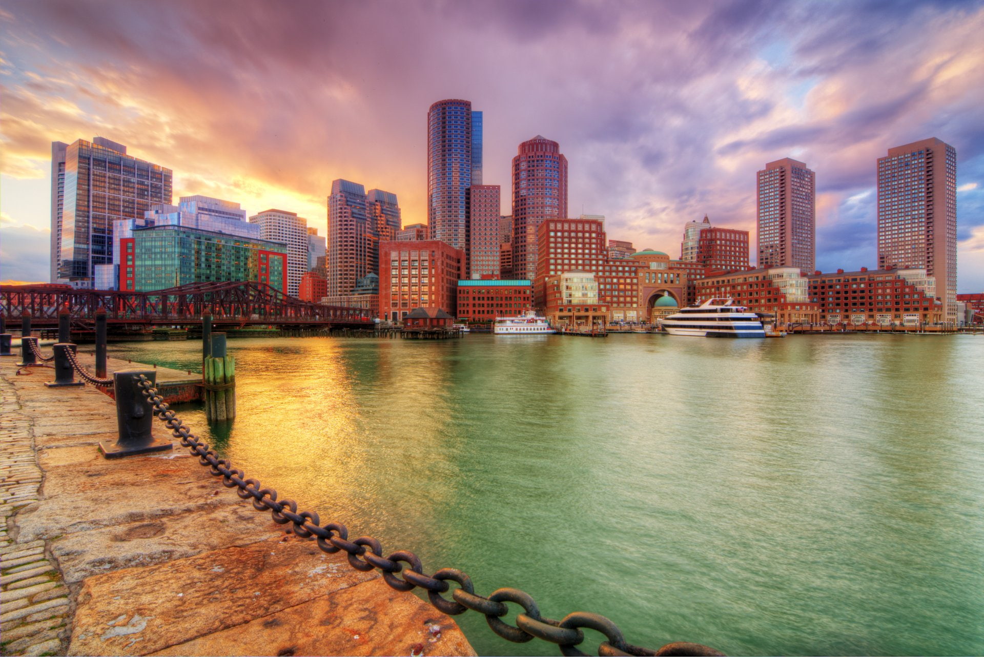 Harbor, Massachusetts, Building, Boston, City, 1080P, Cities, HDR, HD Wallpaper