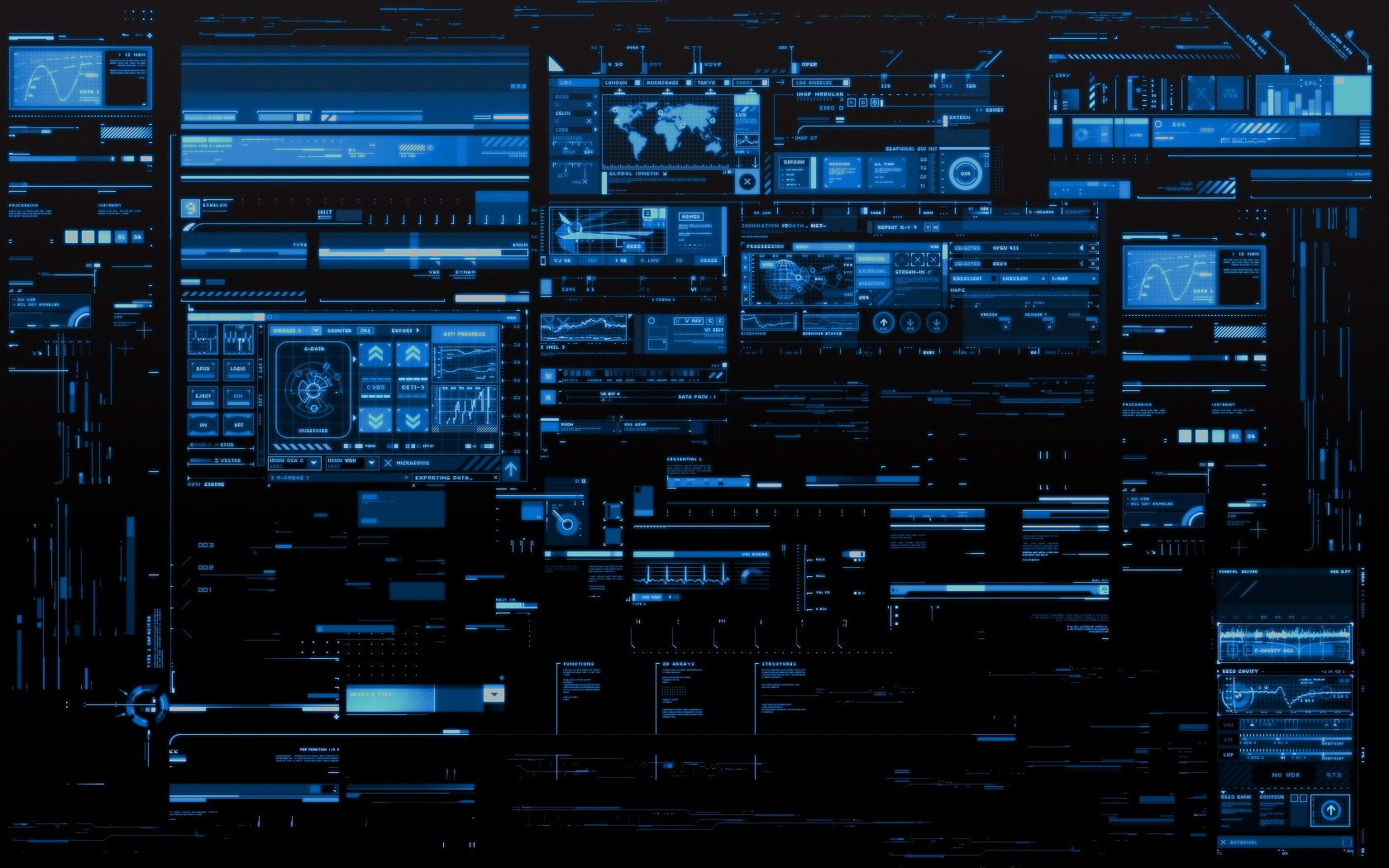 blue, tech, 720P, technology, digital art, HD Wallpaper
