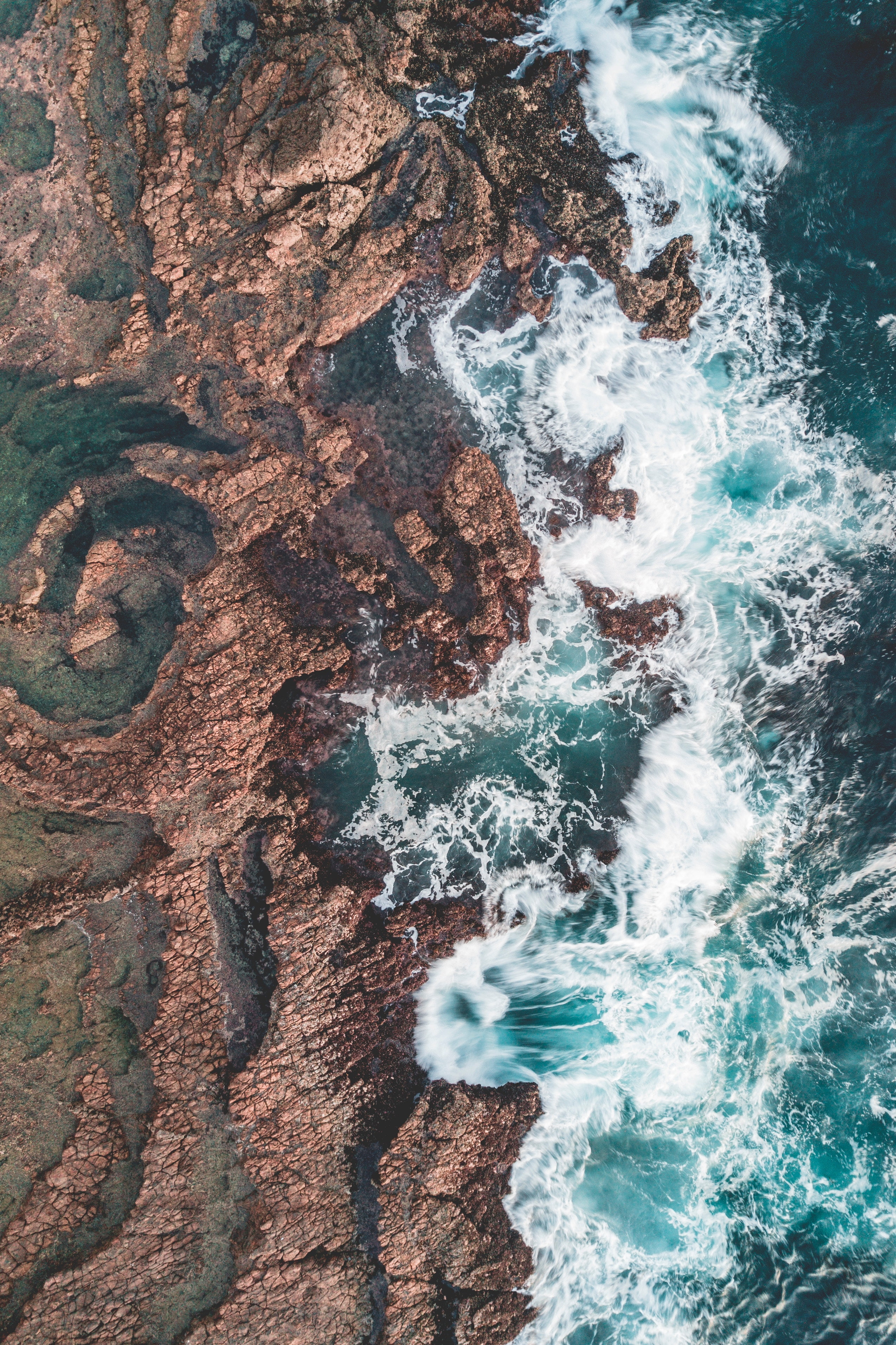 aerial view, water, 2K, coast, sea, nature, Phone HD Wallpaper