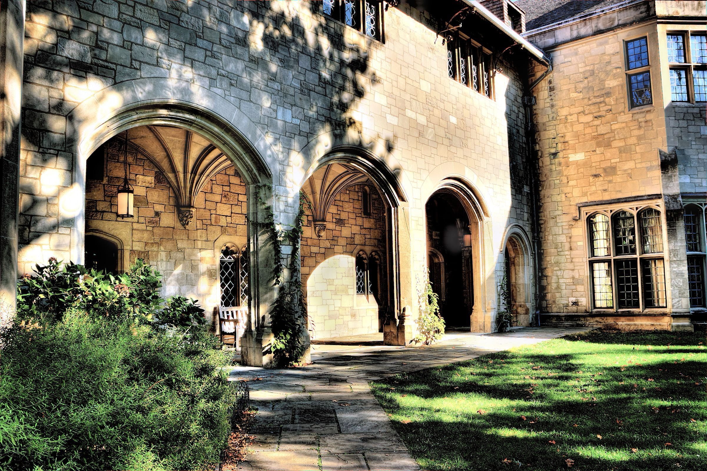 nearby, old, building, empty, day, grey, plant, medieval, stones, monastery, history, 1080P, building exterior, shadow, convent, tree, the past, historic, HD Wallpaper