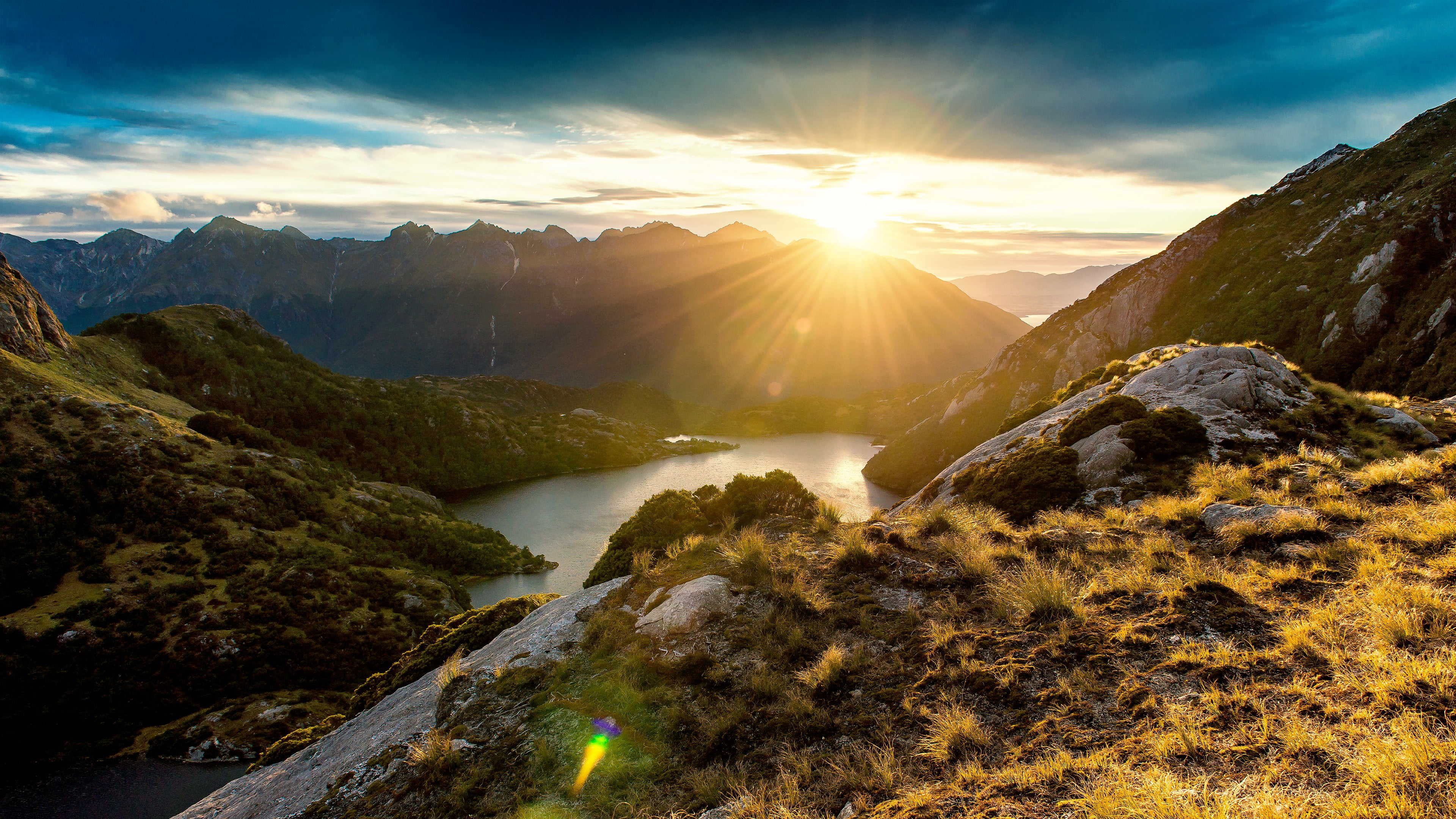 tranquil Scene, autumn, travel, water, mountain Range, dolomites, summer, hiking, rock - Object, scenics - nature, dusk, hill, europe, sunset, cloud - Sky, HD Wallpaper