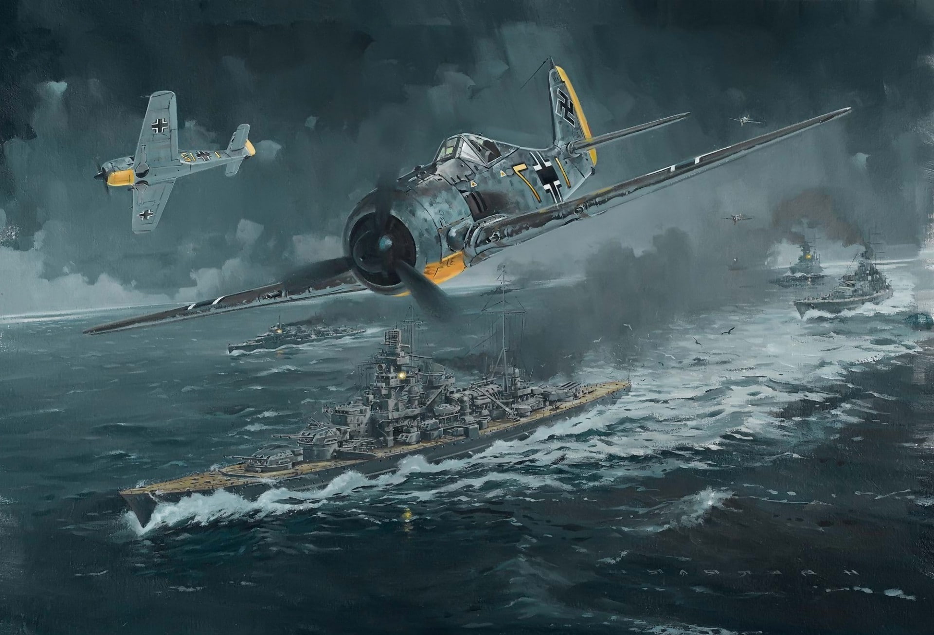 motion, world war ii fw 190 focke wulf luftwaffe germany military aircraft military aircraft airplane battleship, flying, airplane, no people, outdoors, HD Wallpaper