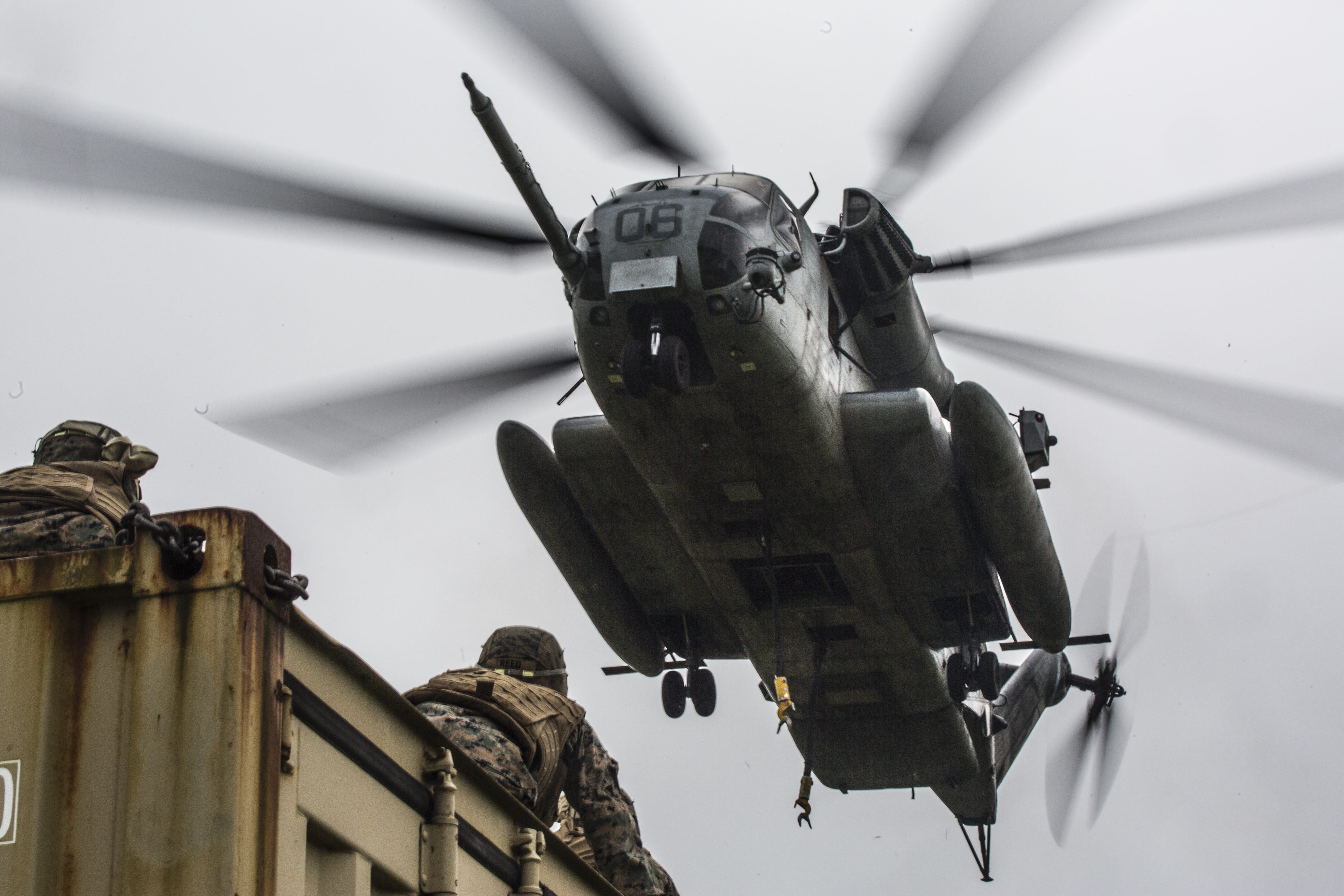 helicopter, 5K, states, plane, air force, air vehicle, ch-53e, gray, transportation, sky, no people, armed forces, aerospace industry, military, outdoors, HD Wallpaper