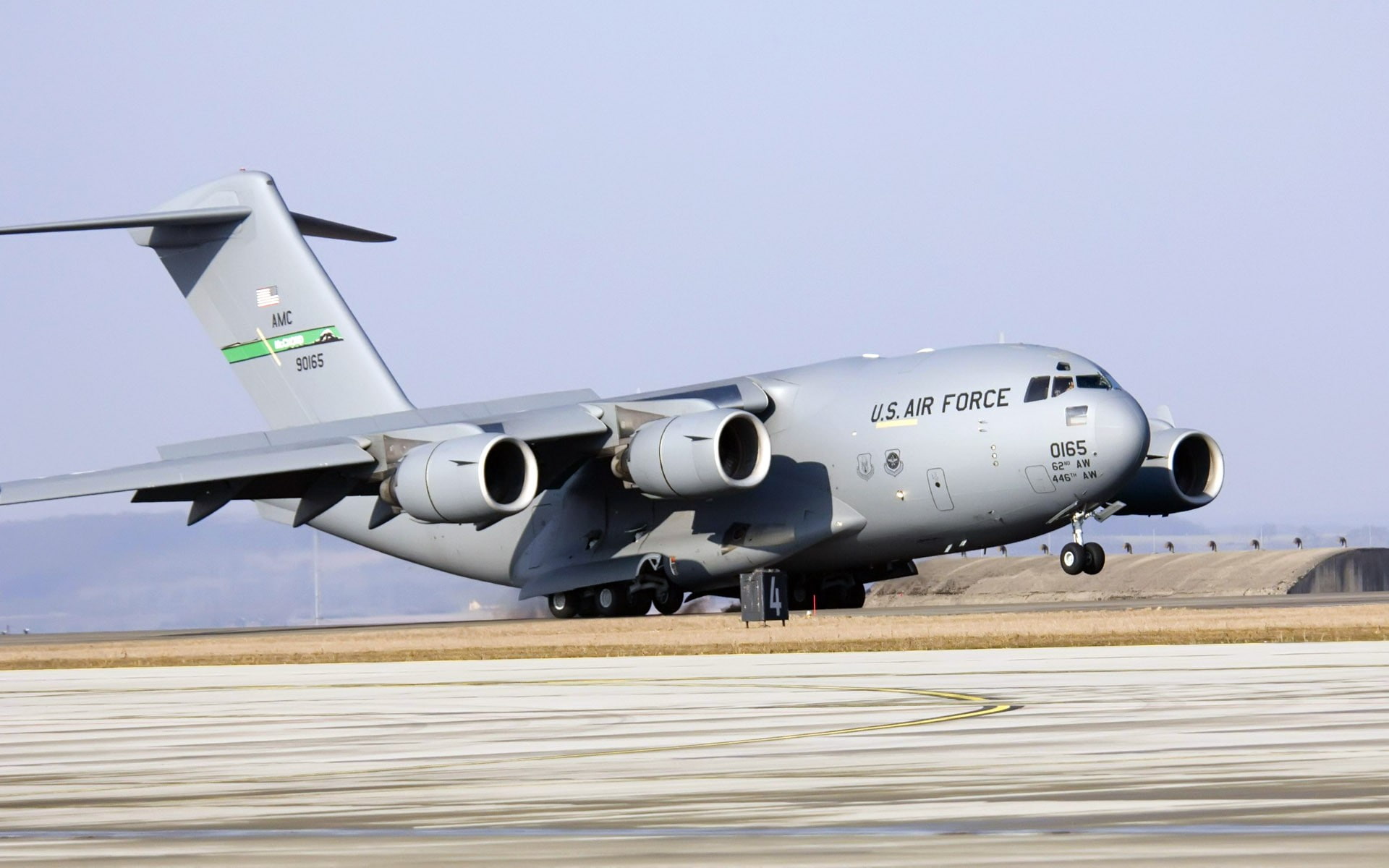 Boeing C-17 Globemaster III, airplane, 1080P, landing, HD Wallpaper