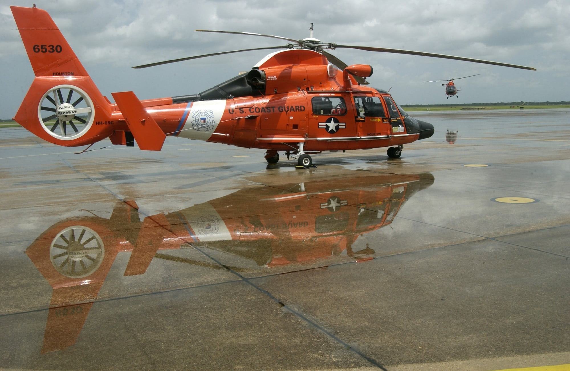 chopper, water, mh-65 dolphin, airplane, air force, helicopter, on the move, airport, air vehicle, wet, army, nature, search and rescue, reflection, plane, HD Wallpaper