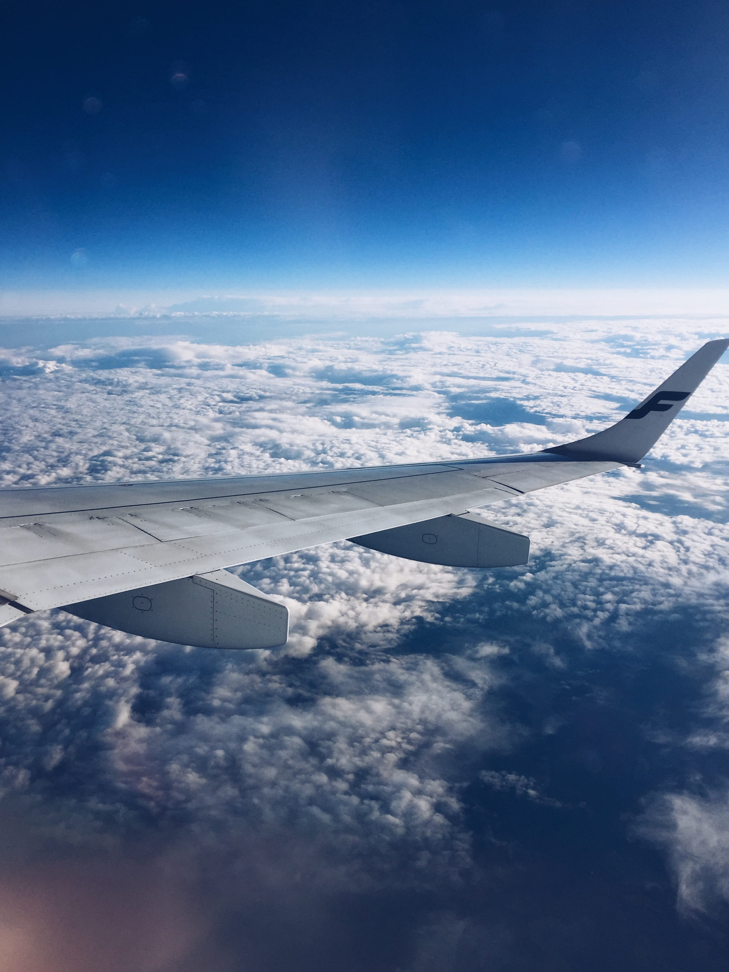 clouds, россия, beauty in nature, mid-air, sky, blue, aircraft, above, airplane, nature, day, flying, aircraft wing, 2K, республика татарстан, cloudscape, Phone HD Wallpaper